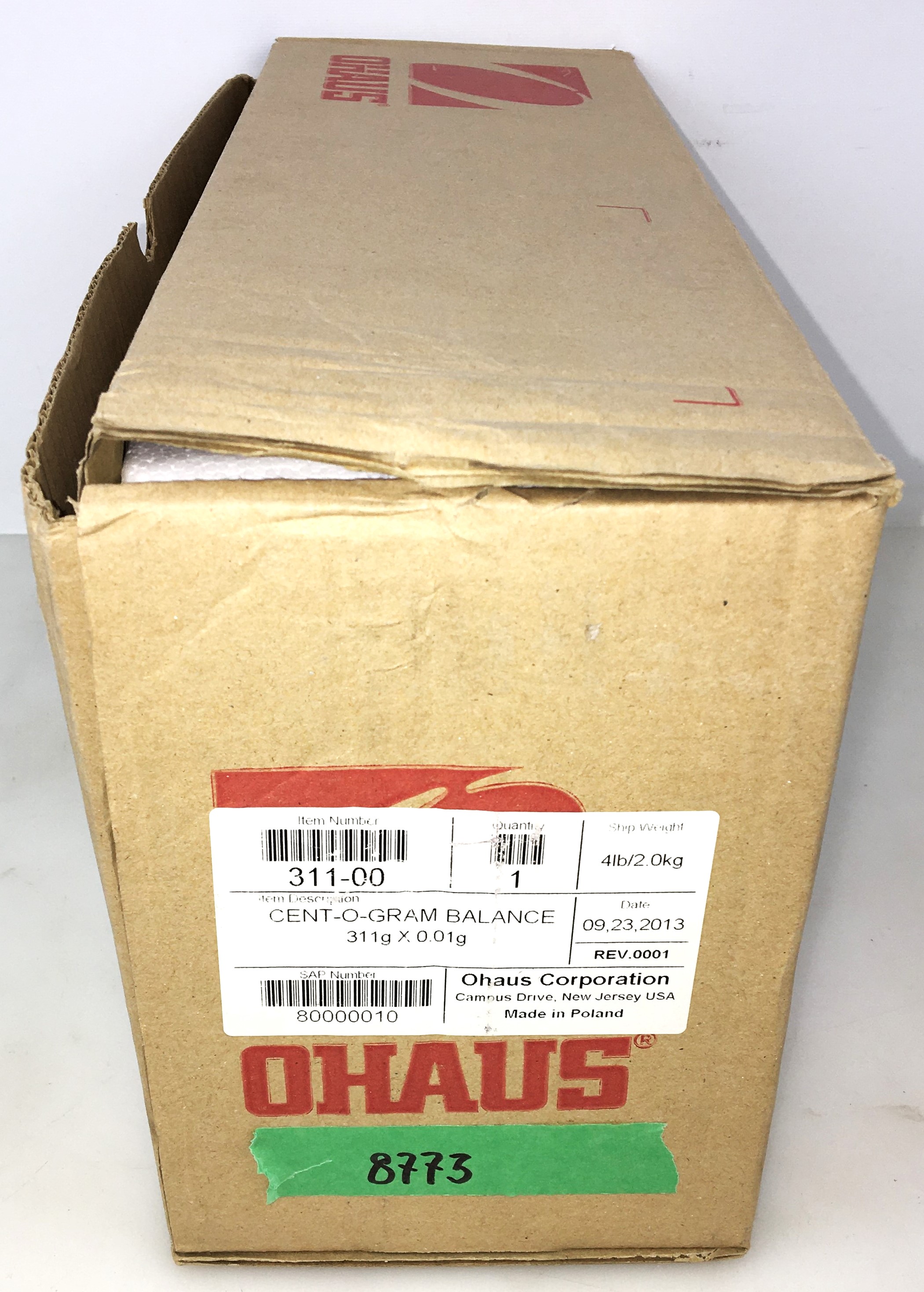New Open Box Ohaus Cent-O-Gram 311 Triple Beam Balance (311g x 0.01g)