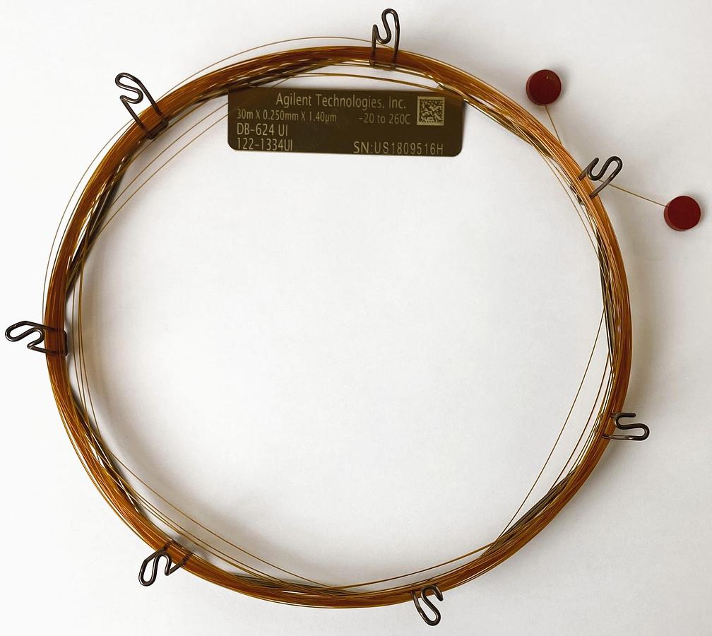 Used Agilent DB-624 UI (122-1334UI) Capillary Column (30M x 0.25mm x 1.40µm)