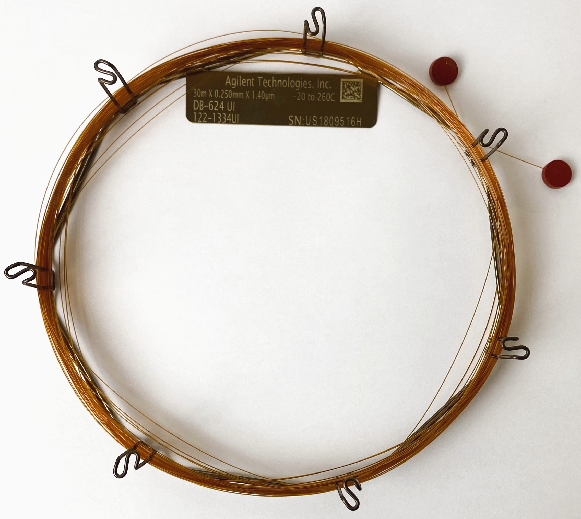 Used Agilent DB-624 UI (122-1334UI) Capillary Column (30M x 0.25mm x 1.40µm)