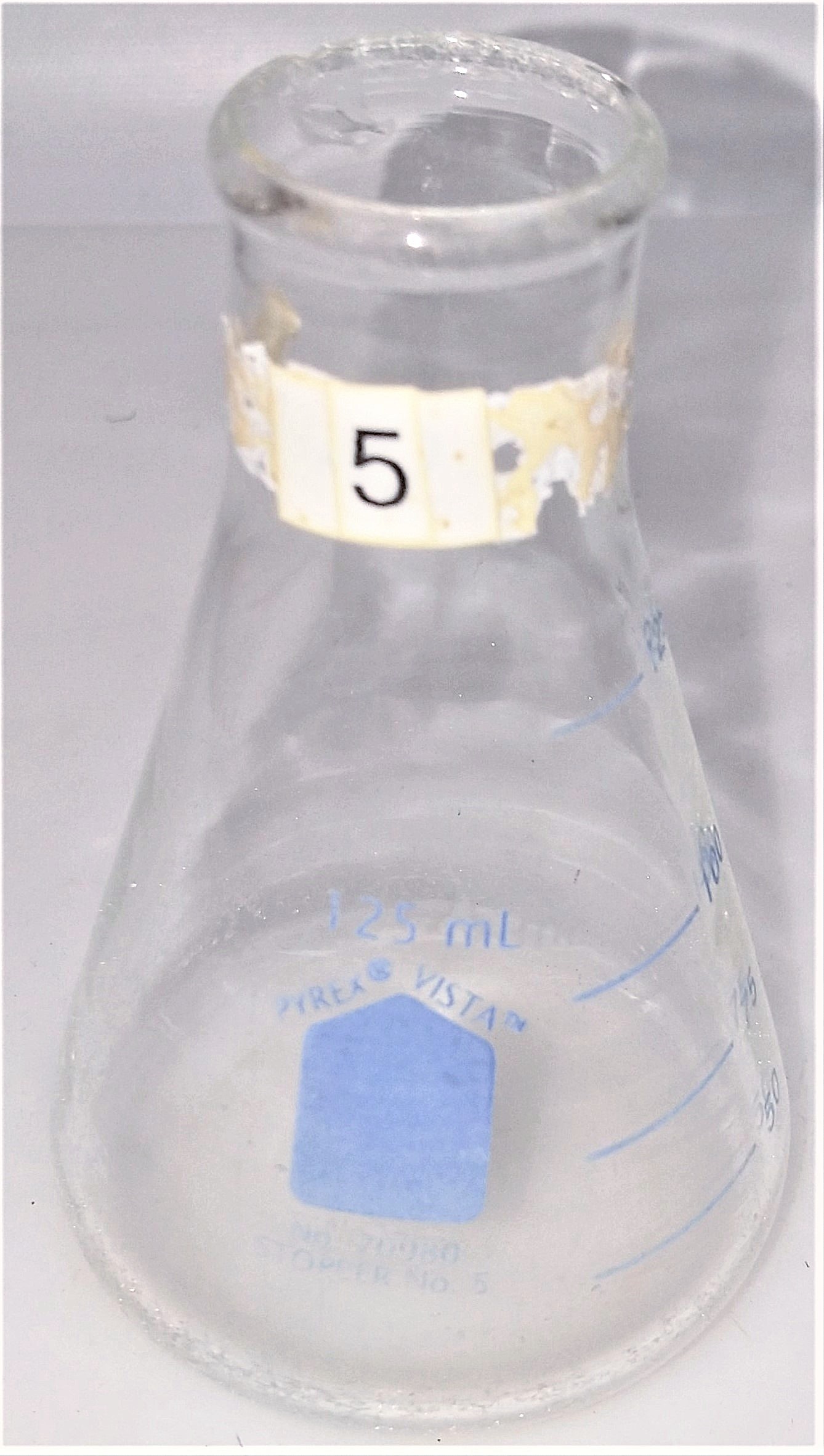 Used Corning PYREX 4980 (or Equivalent) Narrow-Mouth 125mL Erlenmeyer Flask