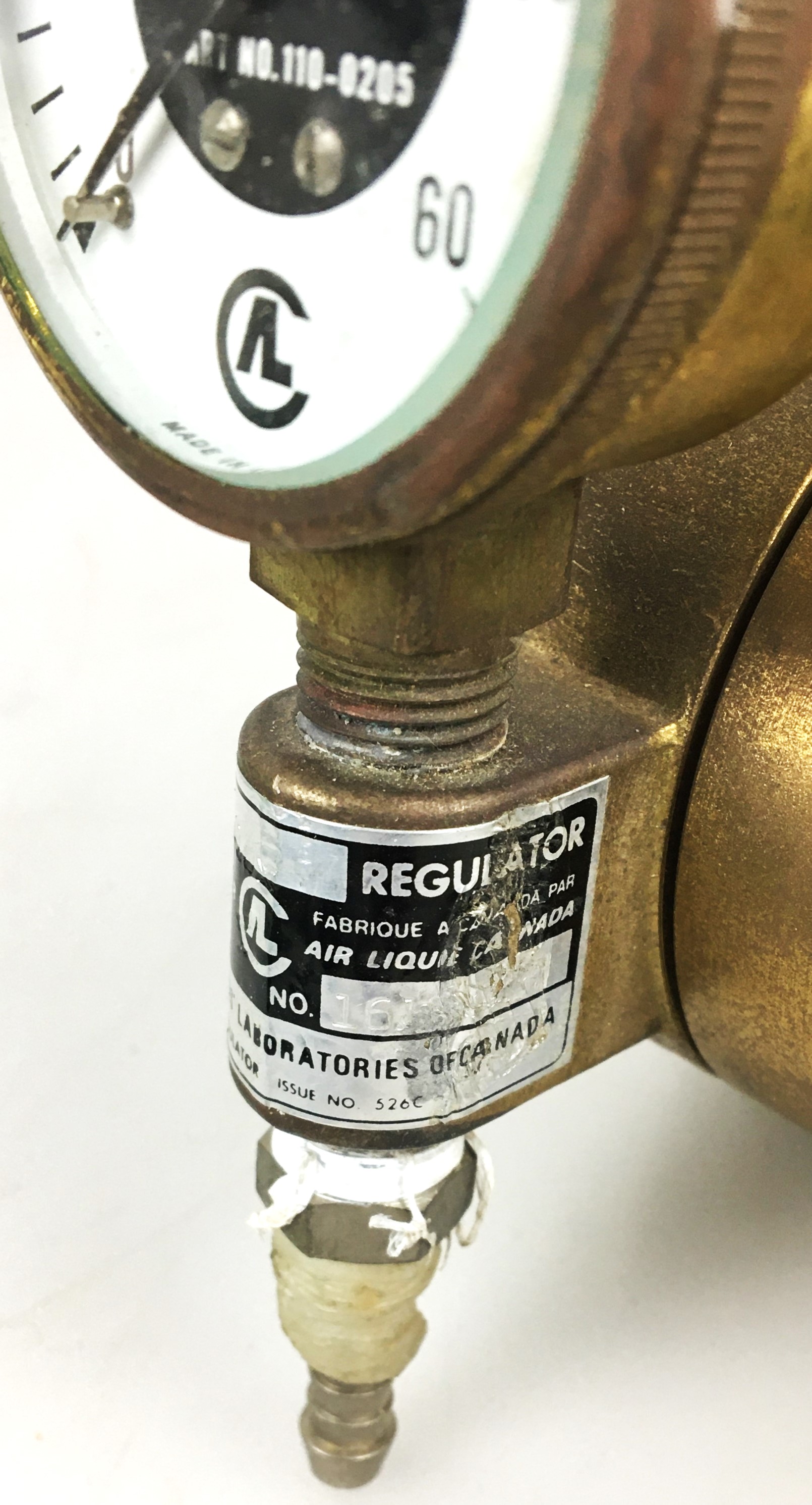 Used Liquid Air 151-1137 Brass Carbon Dioxide Regulator - CGA 500