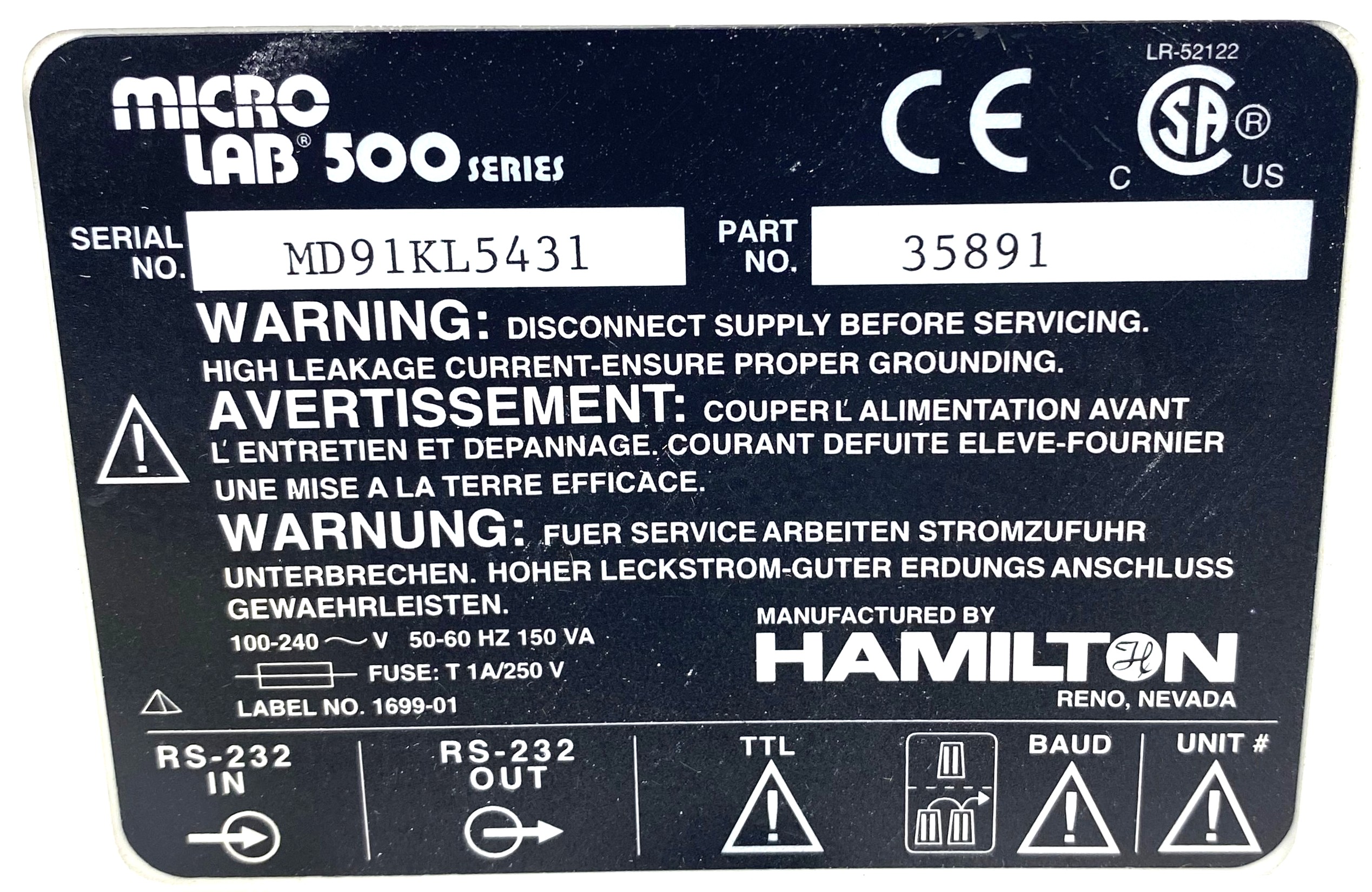 Used Hamilton MICROLAB 530B Dilutor with Keypad Controller