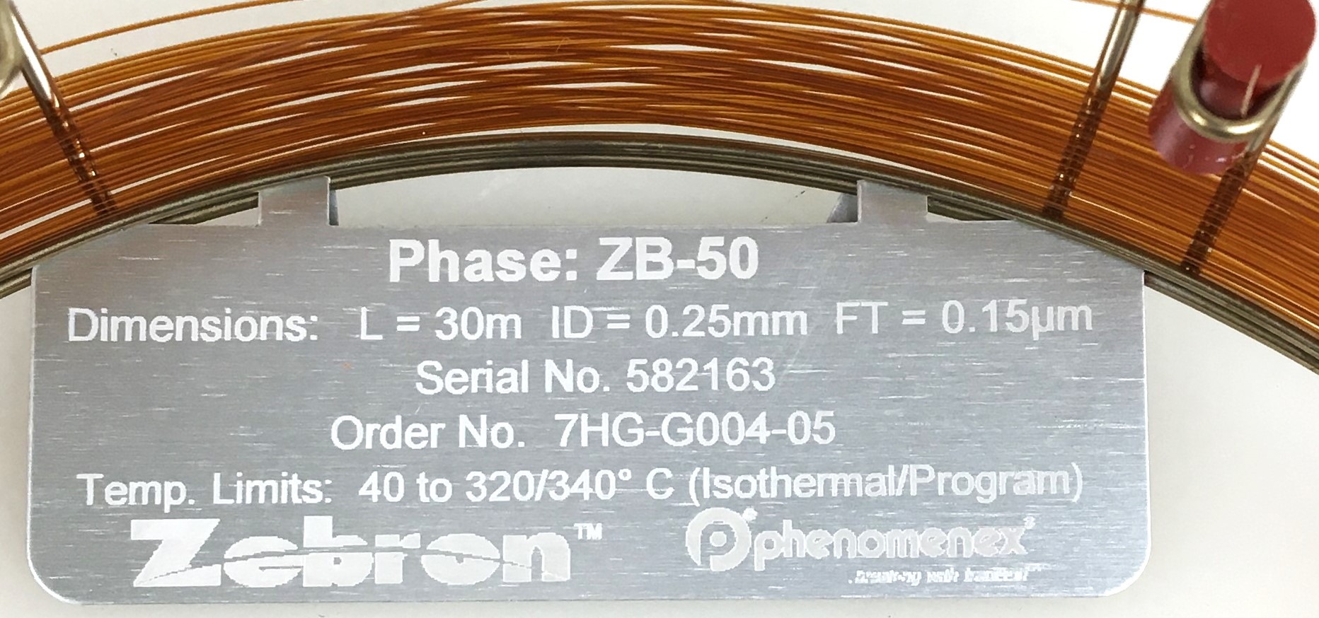 New Open Box Zebron ZB-50 (7HG-G004-05) Capillary Column (30M x 0.25mm x 0.15 µm)