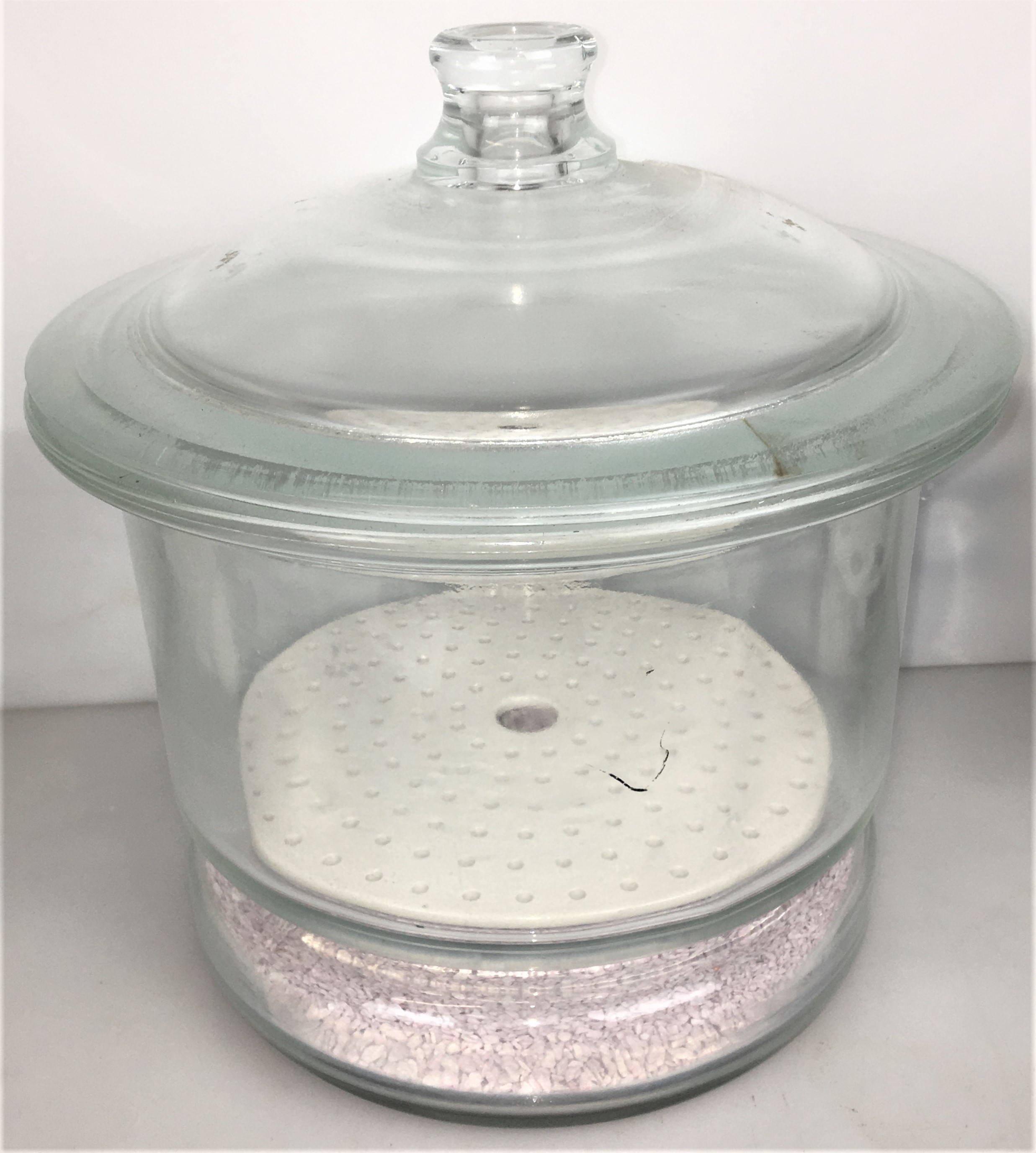 Used Corning PYREX 3081-200 Glass Desiccator with Coors Plate (5.8L)