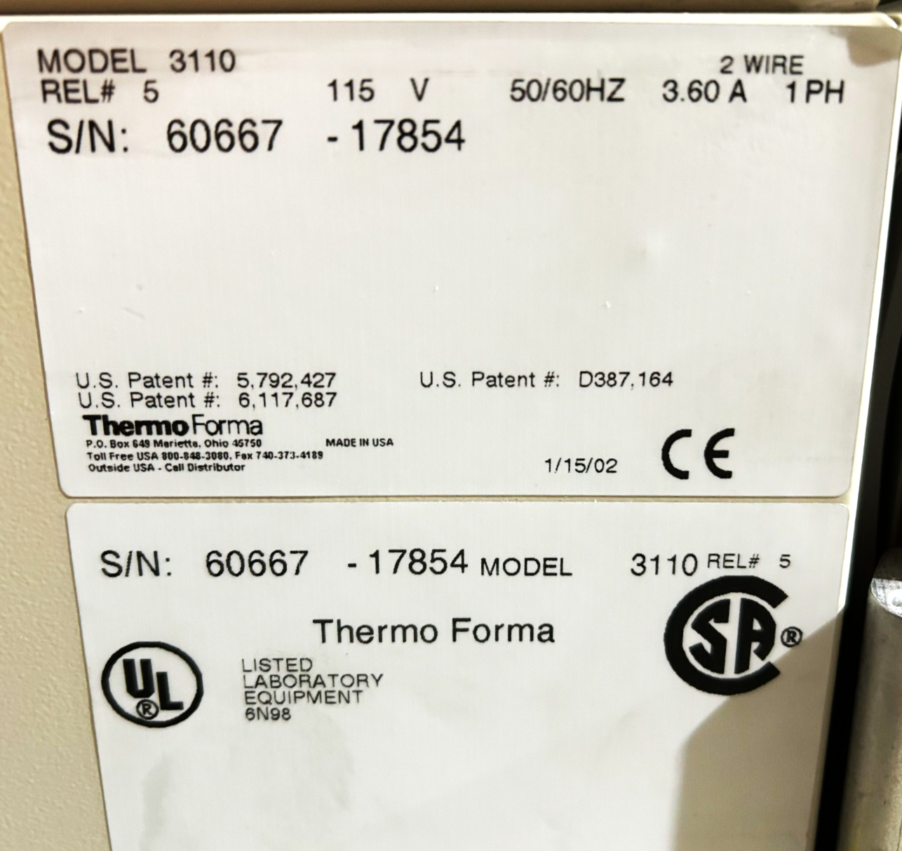 Used Thermo Forma Series II 3110 Water-Jacketed CO2 Incubator (6.5 Cu-Ft)