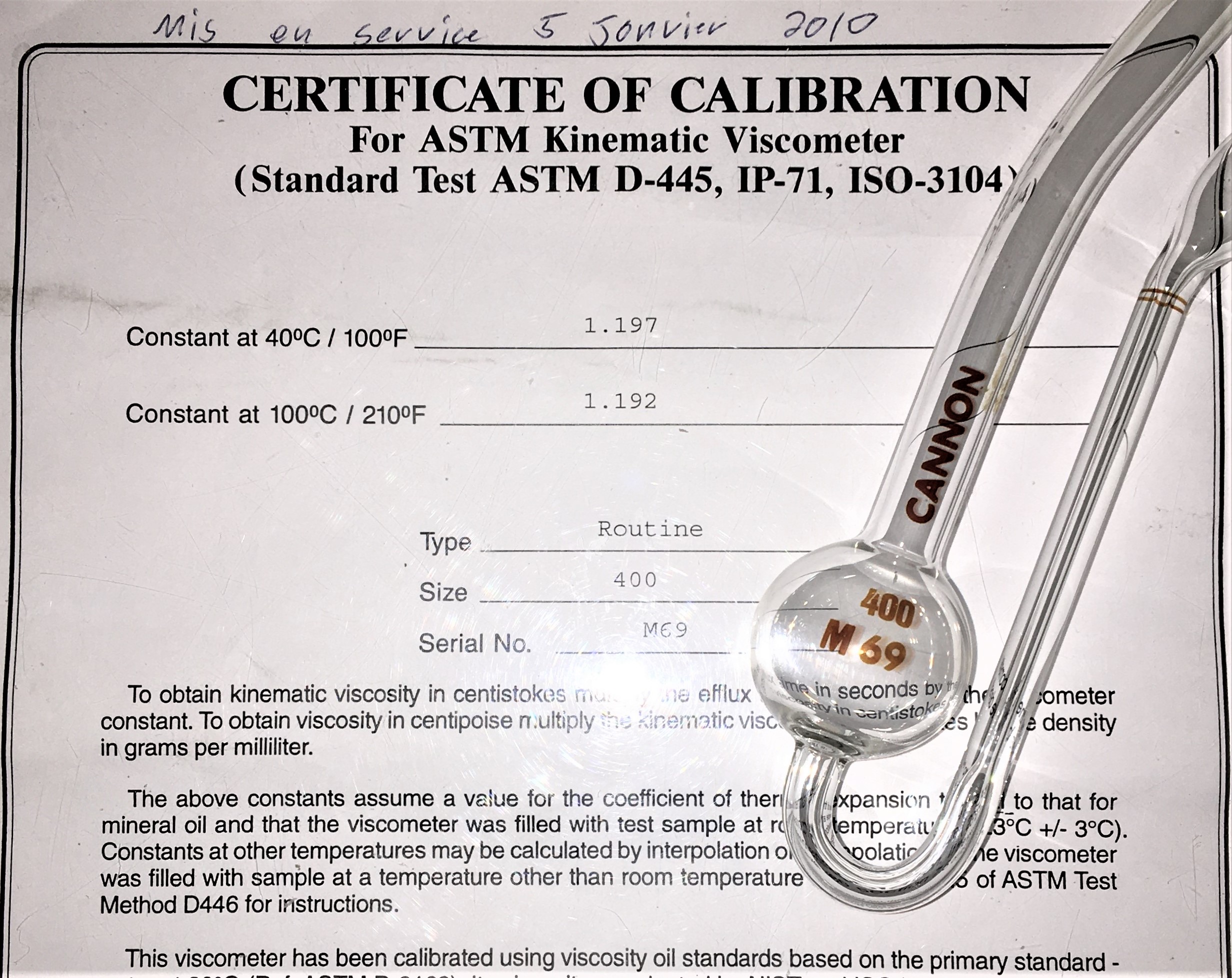 New Open Box Cannon-Fenske CFRC-400 Certified Routine Viscometer Tube - Size 400