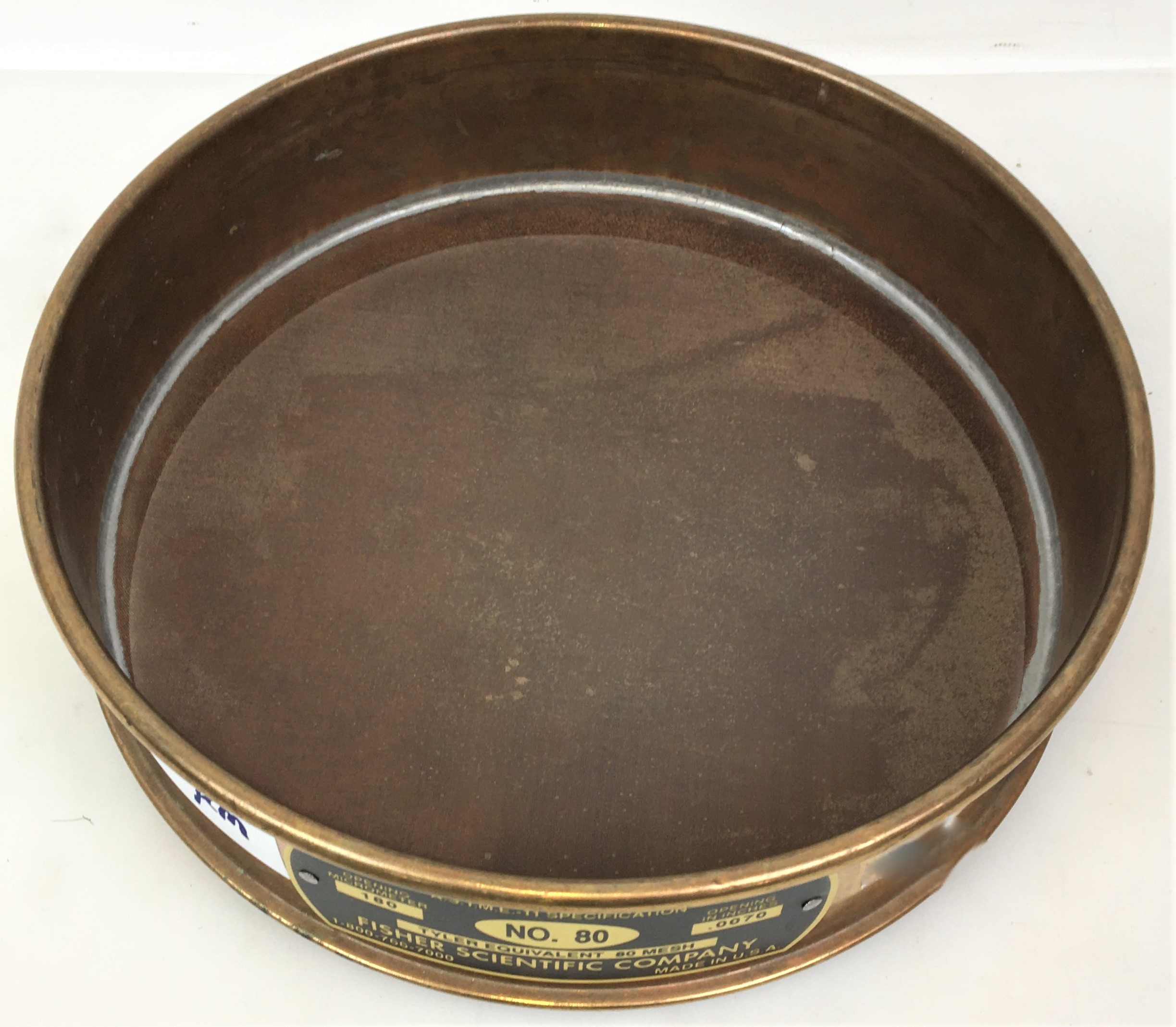 Used Tyler (and Equivalent) #80 Brass 8" Sieve (180μm)