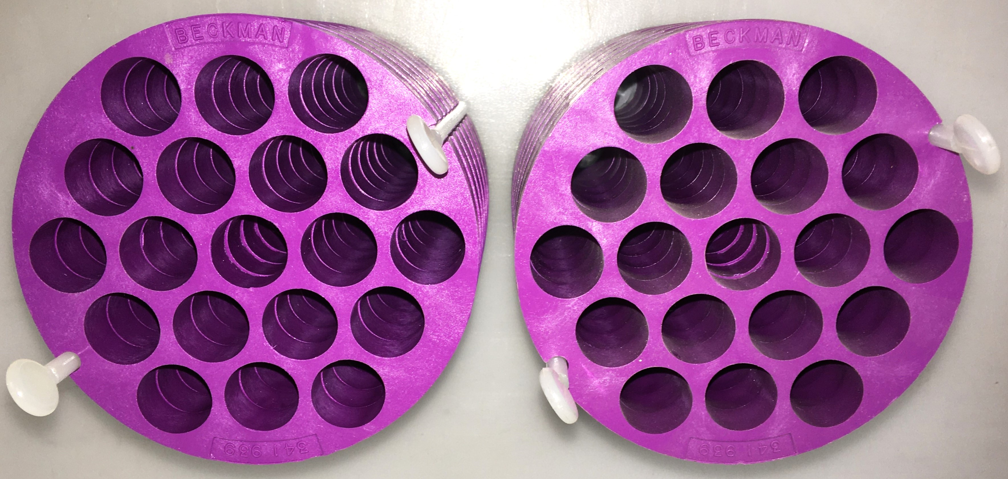 Used Beckman 341939 Centrifuge Tube Adapter - 19 x 12mL (Set of 2)