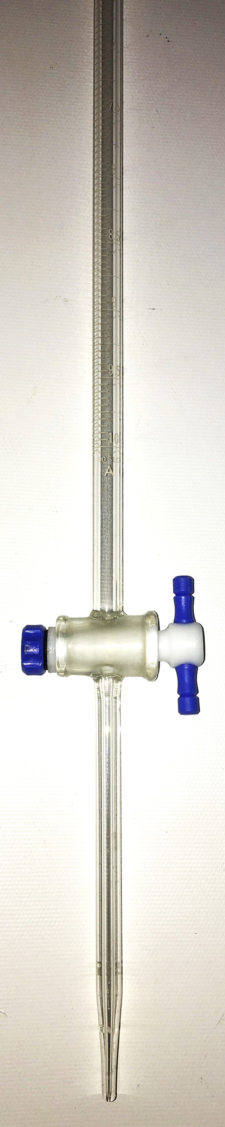 Used Corning PYREX 2103 (and Kimble equivalent) 10mL Straight Bore Class A MicroBuret