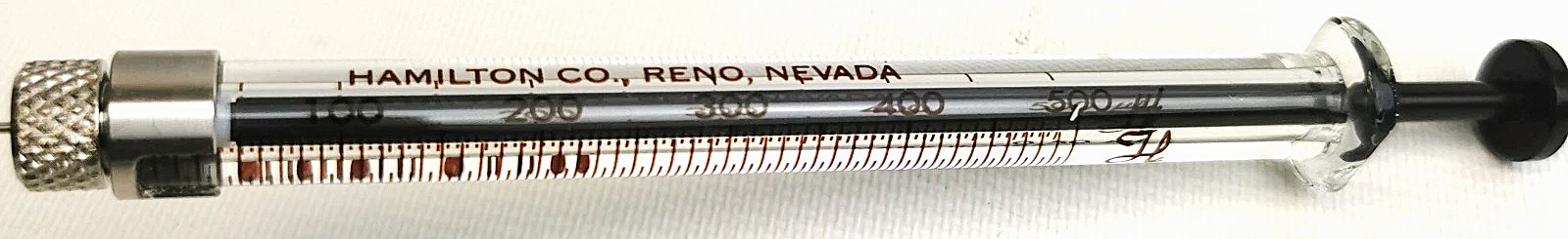 Used Hamilton 81265 Gastight (#1750RNR) 500μL Injection Syringe