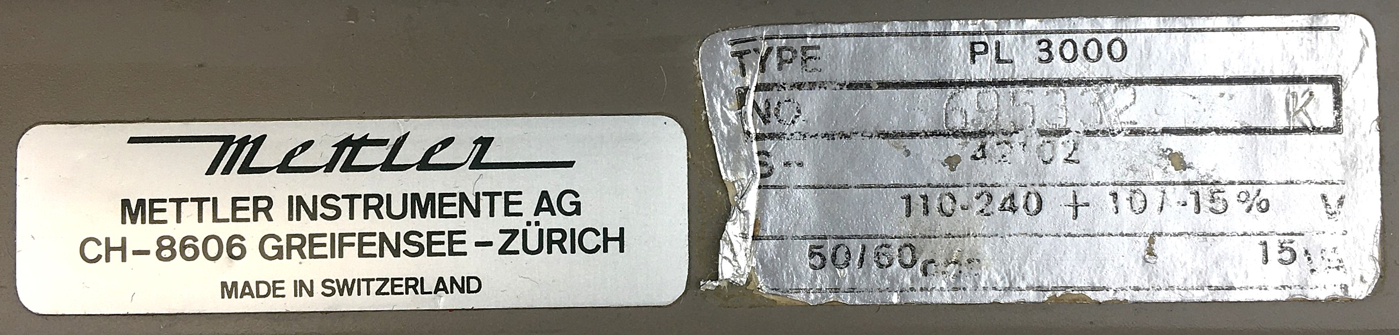 Used Mettler PL 3000 Balance (3000g x 0.1g)