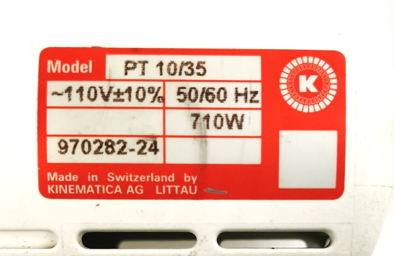 Used Kinematica Polytron PT 10/35 Homogenizer with PCU-11 Controller and PTA 20S Probe