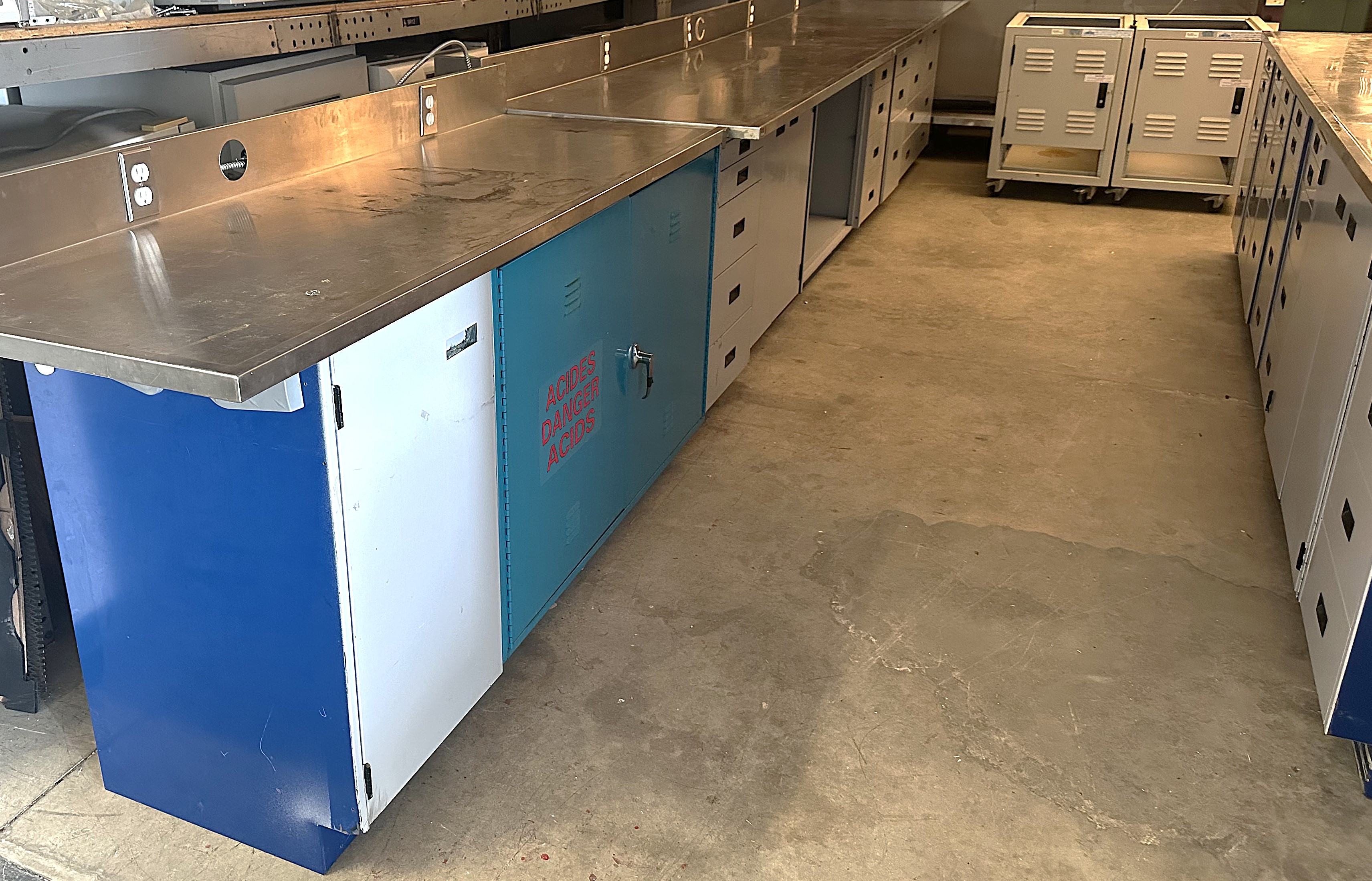 Used Metal Laboratory Cabinetry (Priced/Linear Ft)