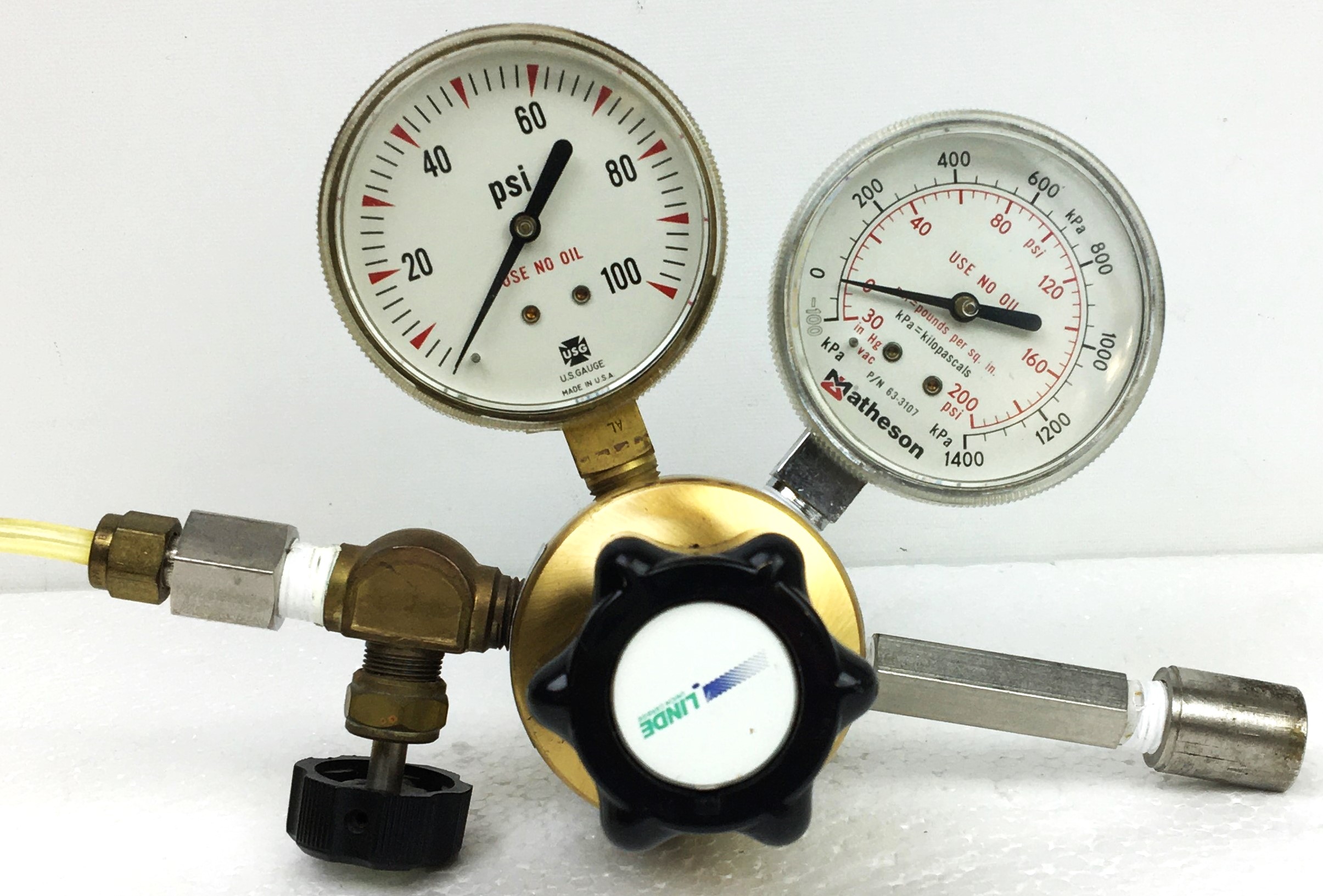 Used Linde Union Carbide Single Stage Regulator with Gauges