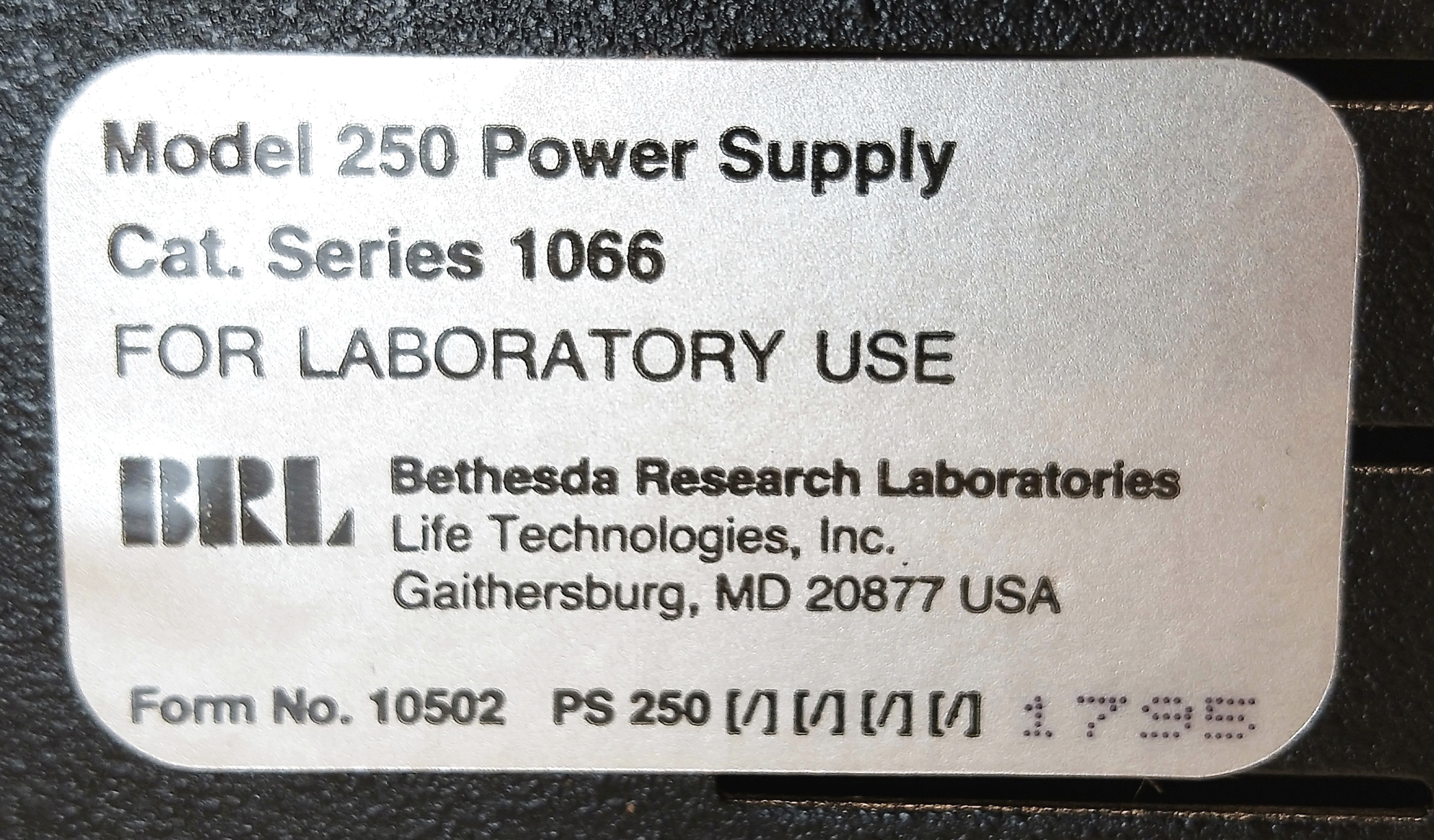 Used Gibco BRL 250 Electrophoresis Power Supply