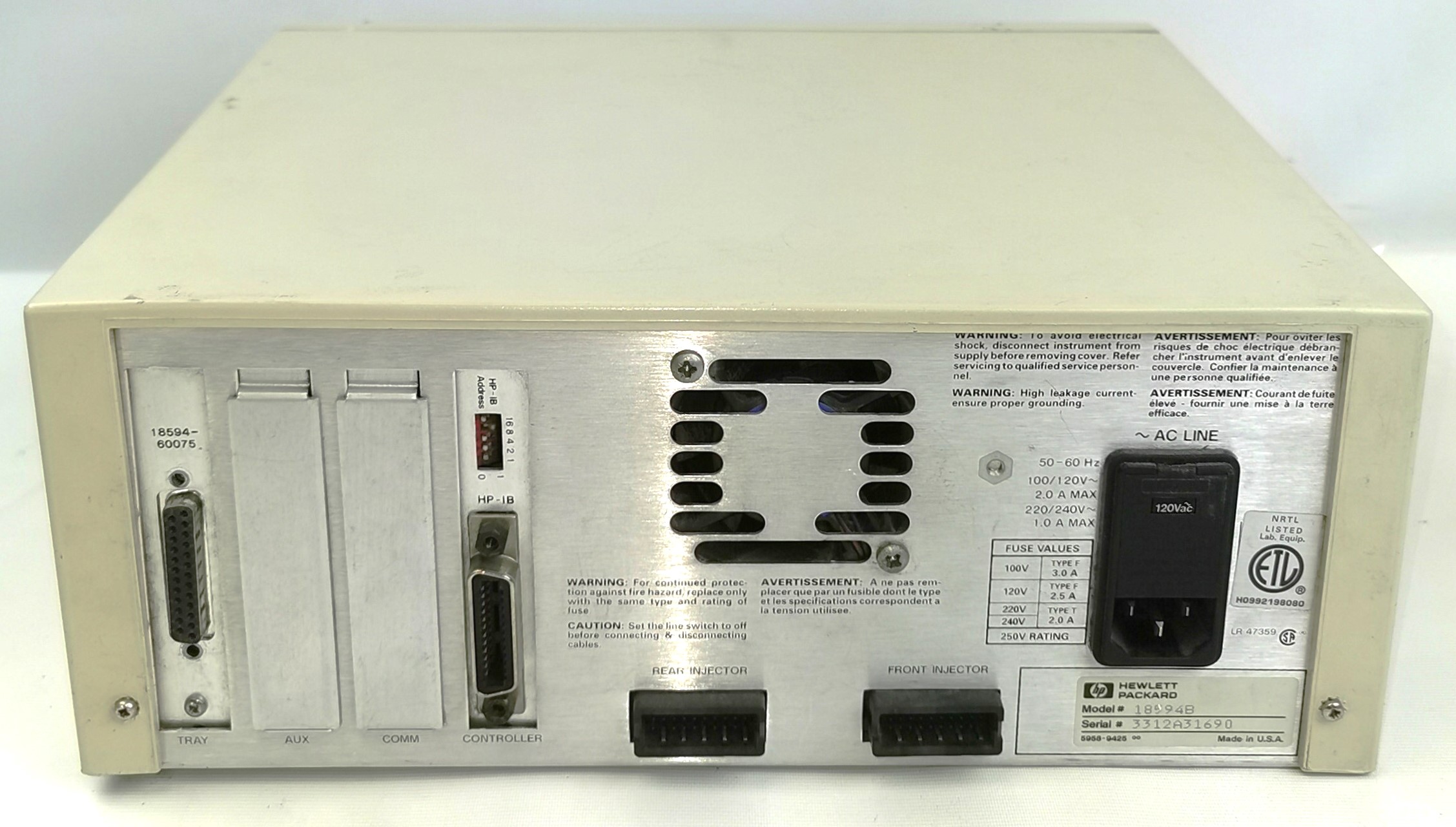 Used Hewlett Packard 7673 (18594B) Autosampler Controller