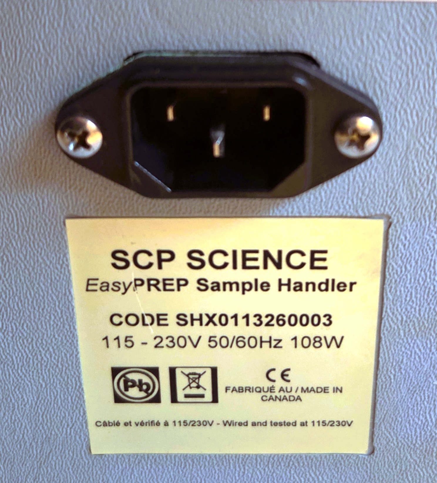 Used SCP EasyPrep SH Sampling System