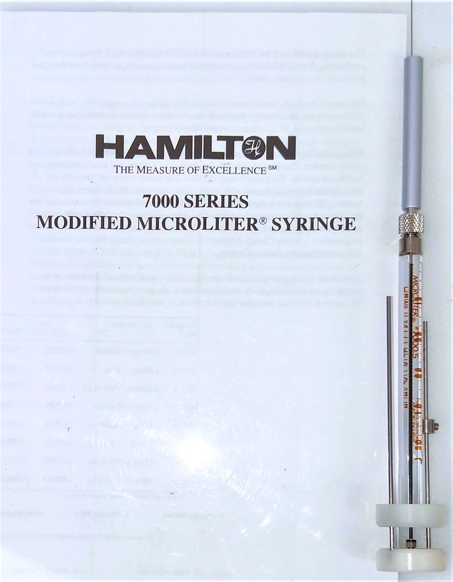 New Open Box Hamilton 86254S Microliter (#7000.5) 0.5μL Injection Syringe with Guide