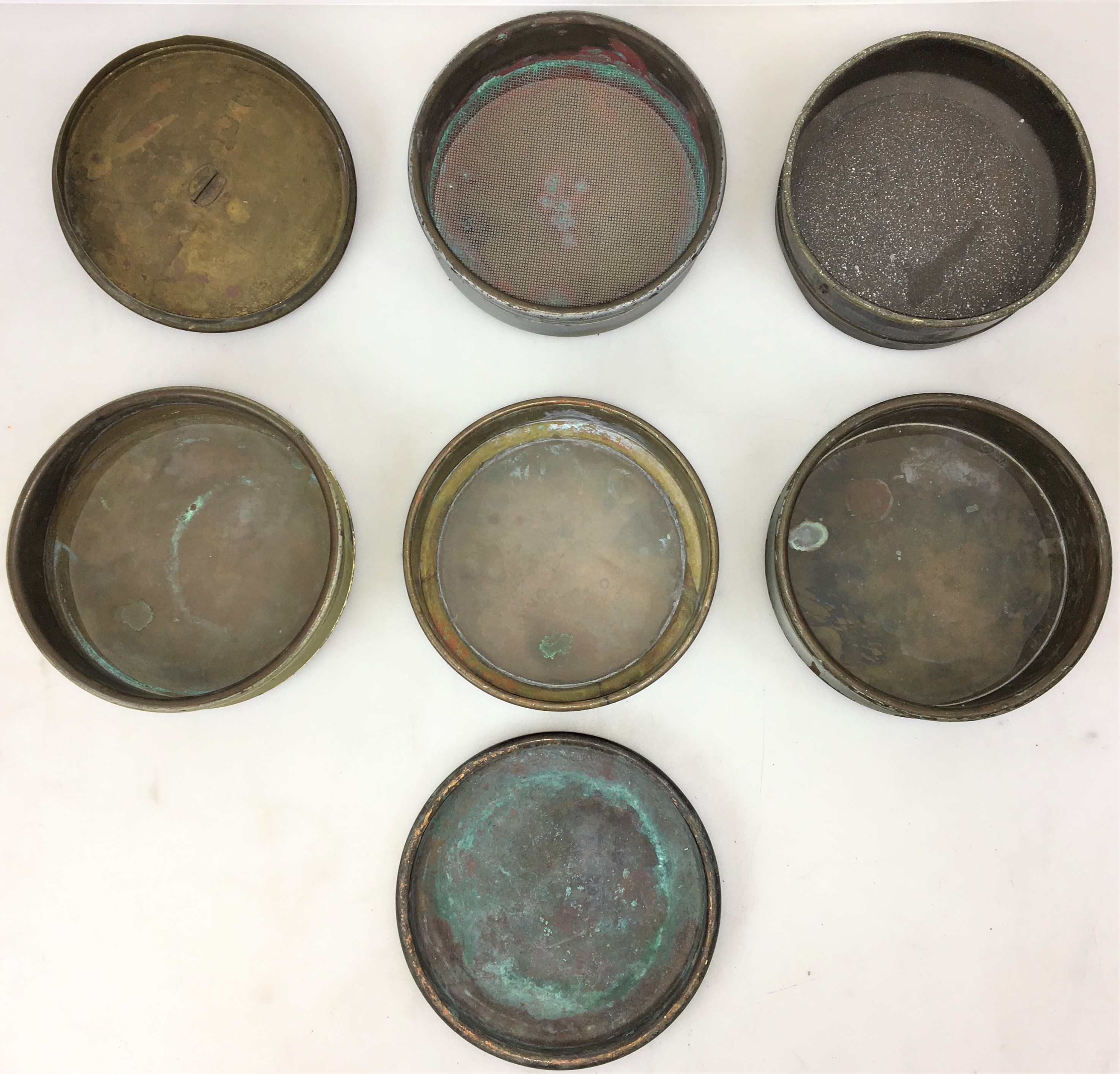 Used Endecotts 6" Brass Sieve Set (Set of 5)