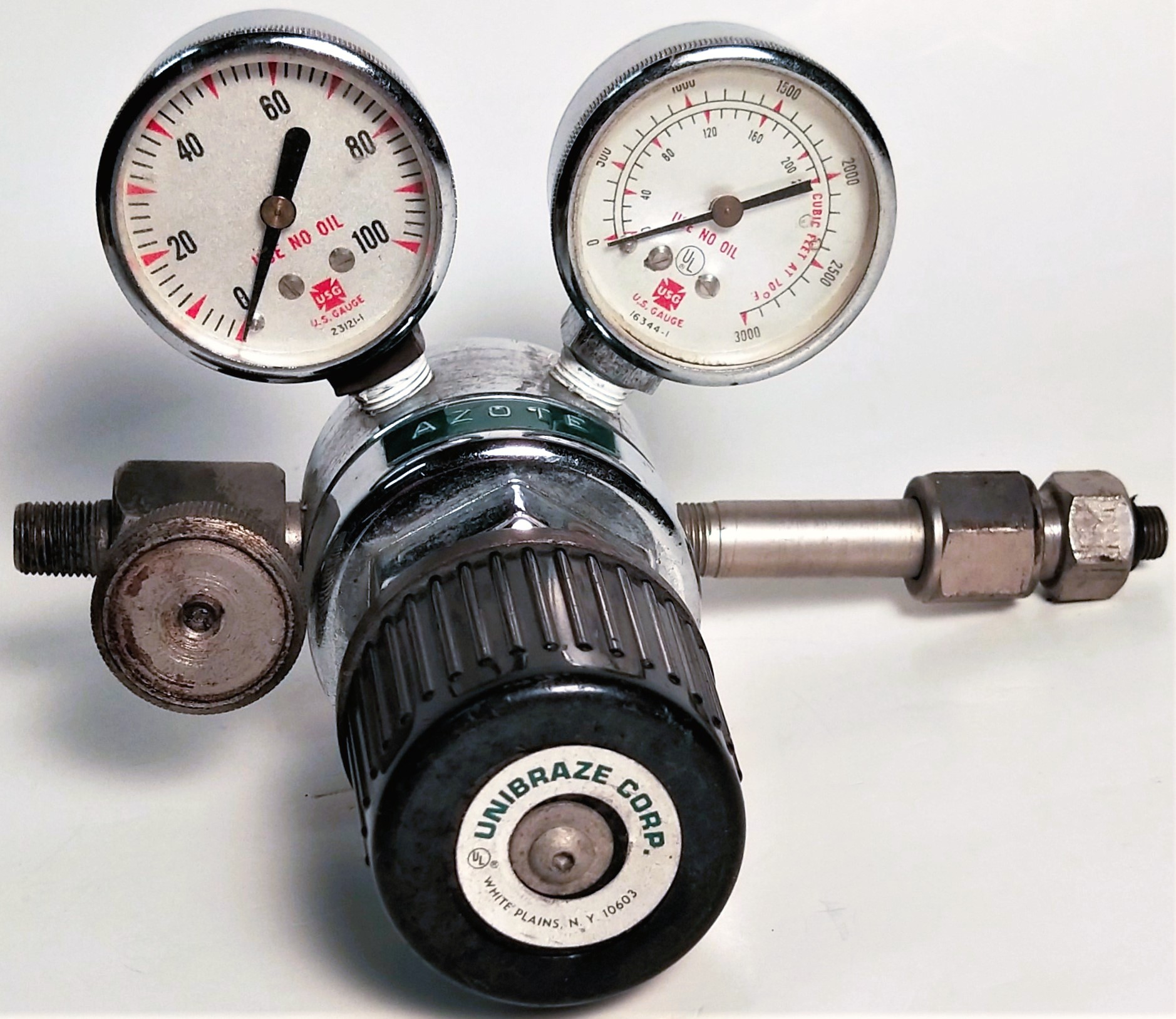 Used Unibraze Single Stage Nitrogen Stainless-Steel Regulator (CGA 502)