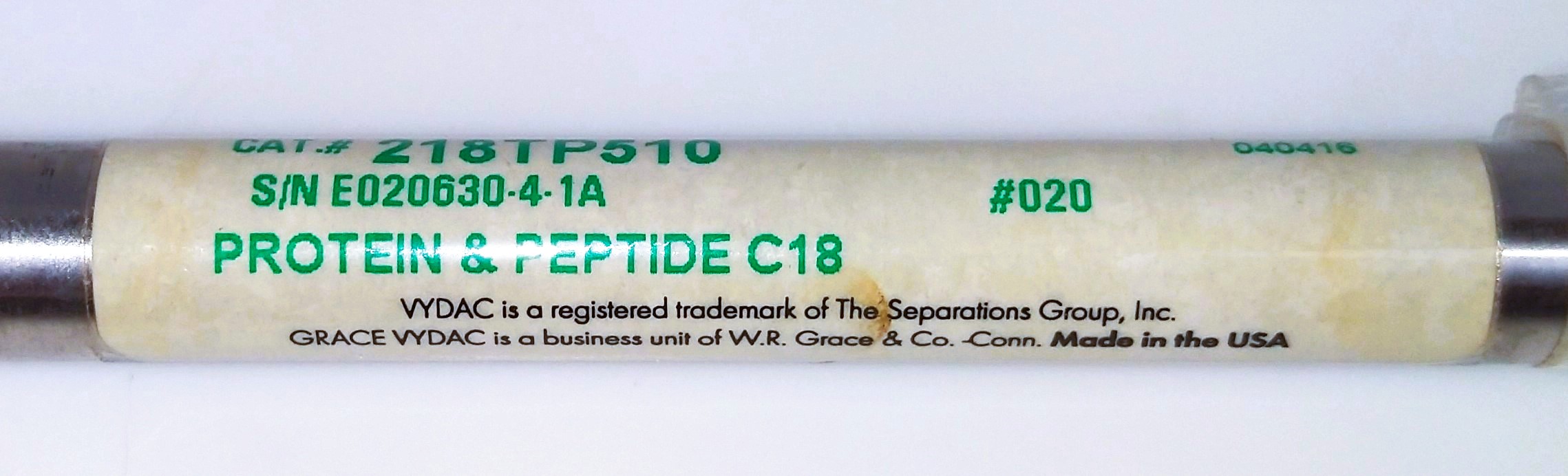 Used Vydac 218TP510 C18 Semi-Preparative LC Column (25 cm × 10 mm x 5µm)