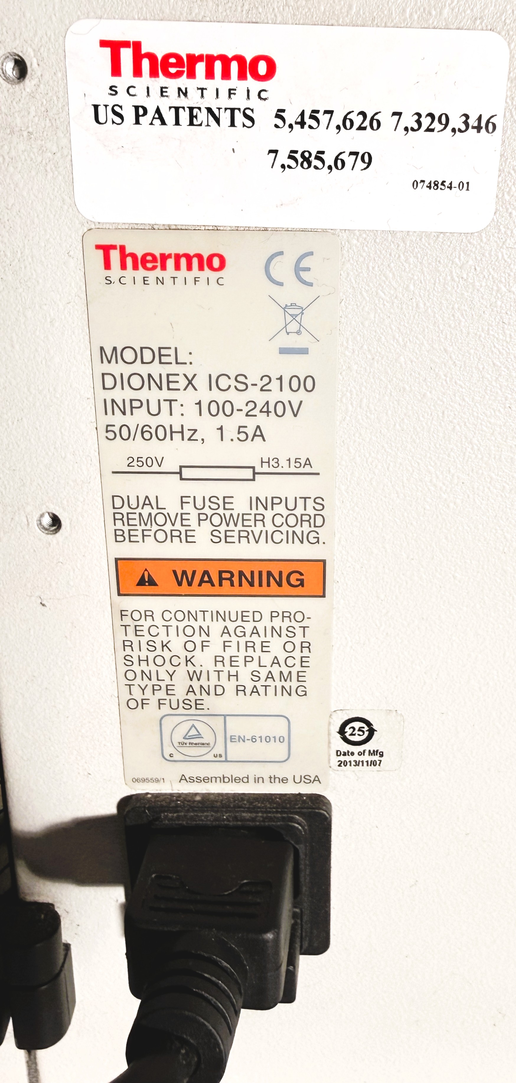 Used Dionex ICS-2100 Ion Chromatography System