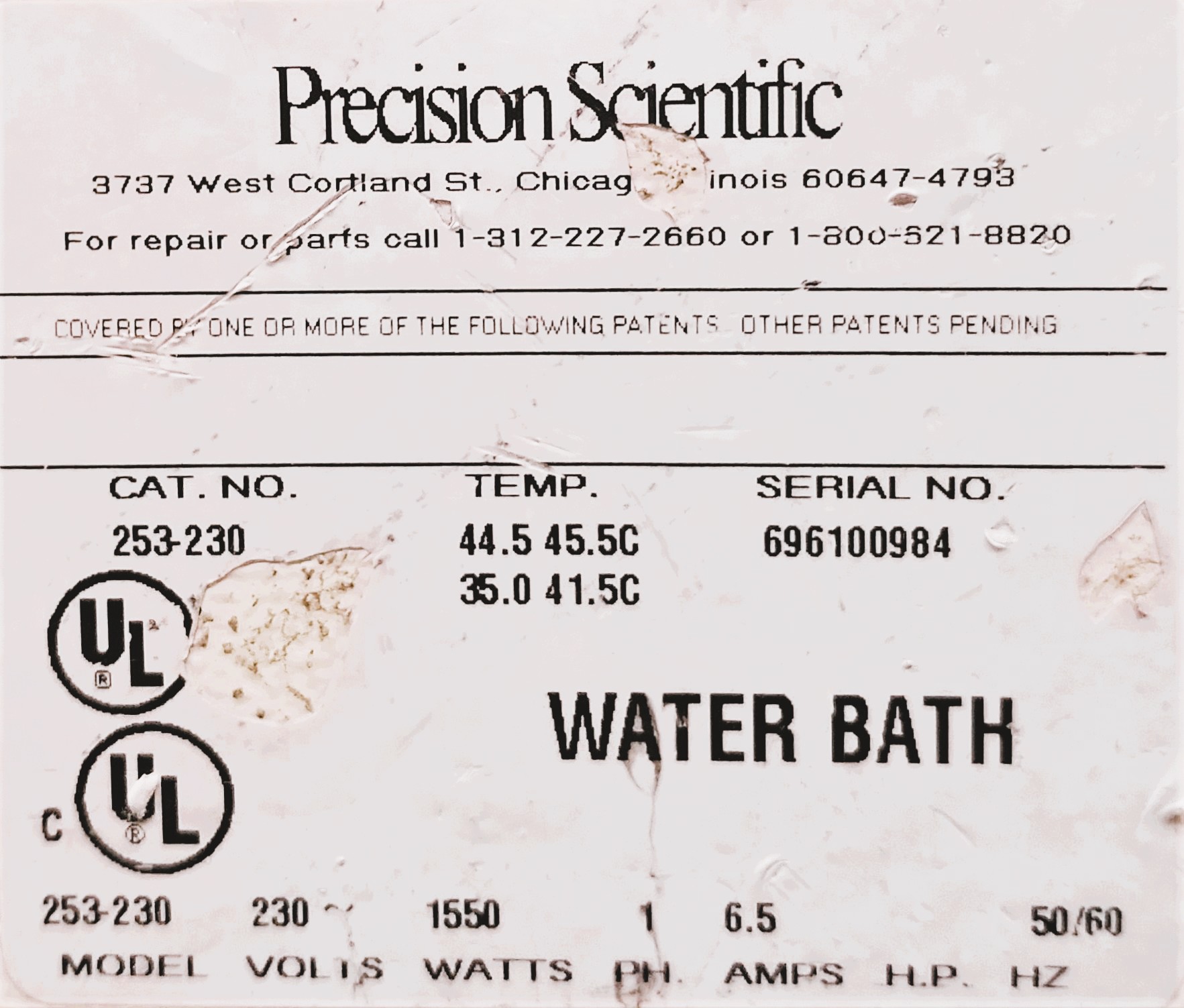 Used Precision 253 (2863) Coliform Bath with Gabled Lid (34.5L)