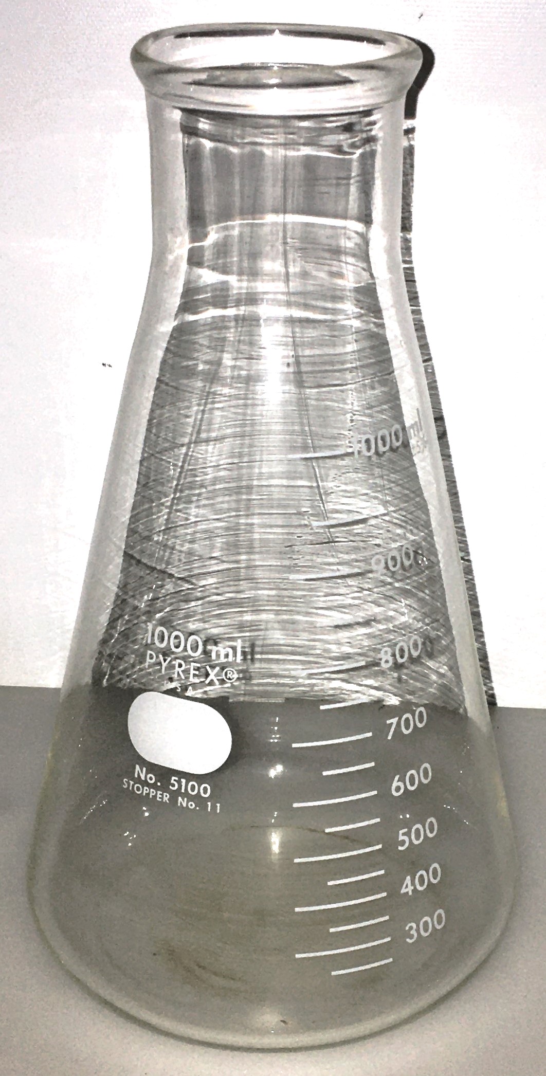 Used Corning PYREX 5100/Kimble KIMAX 26650 Wide-Mouth Titration Flask - 1000mL