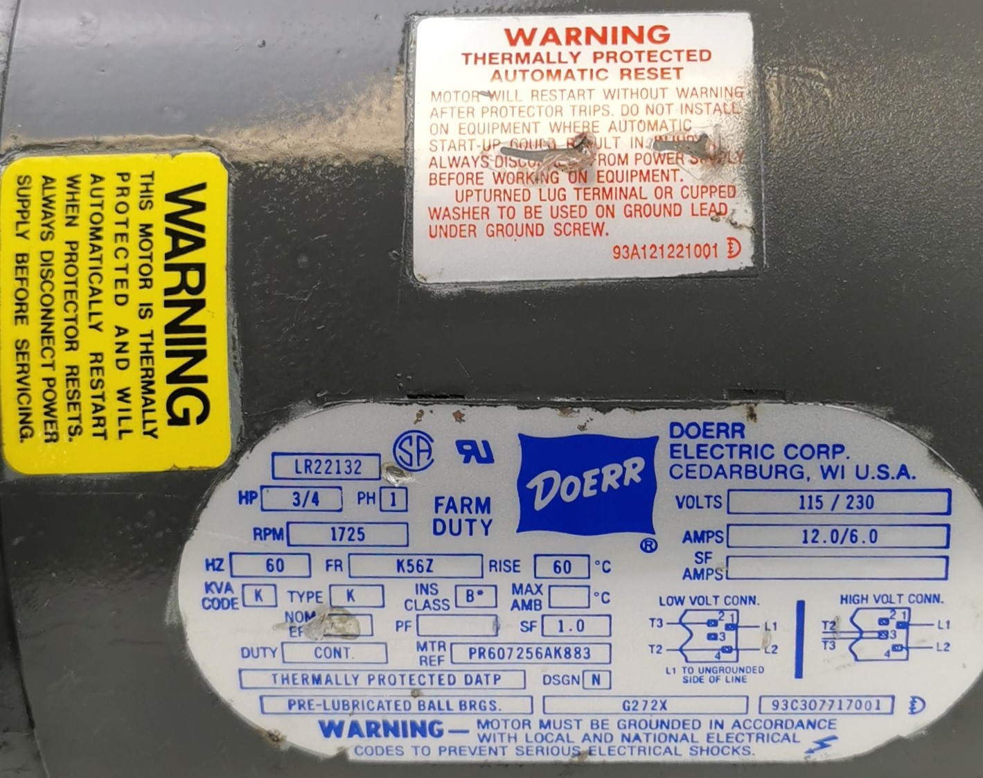 Used Gast 1022-V103-G272X Vacuum Pump (5cfm)