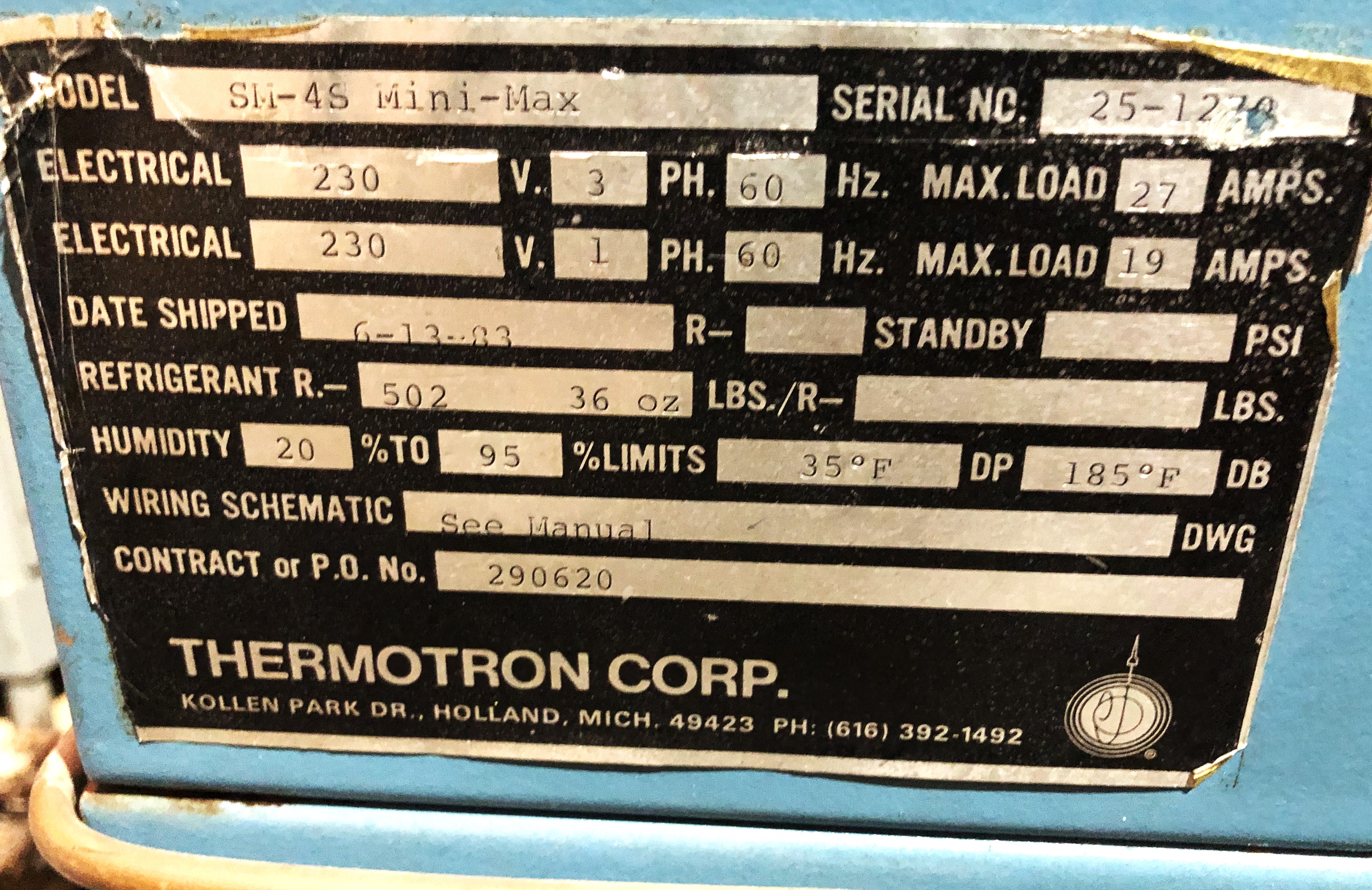 Used Thermotron SM-4S Mini-Max Environmental Test Chamber