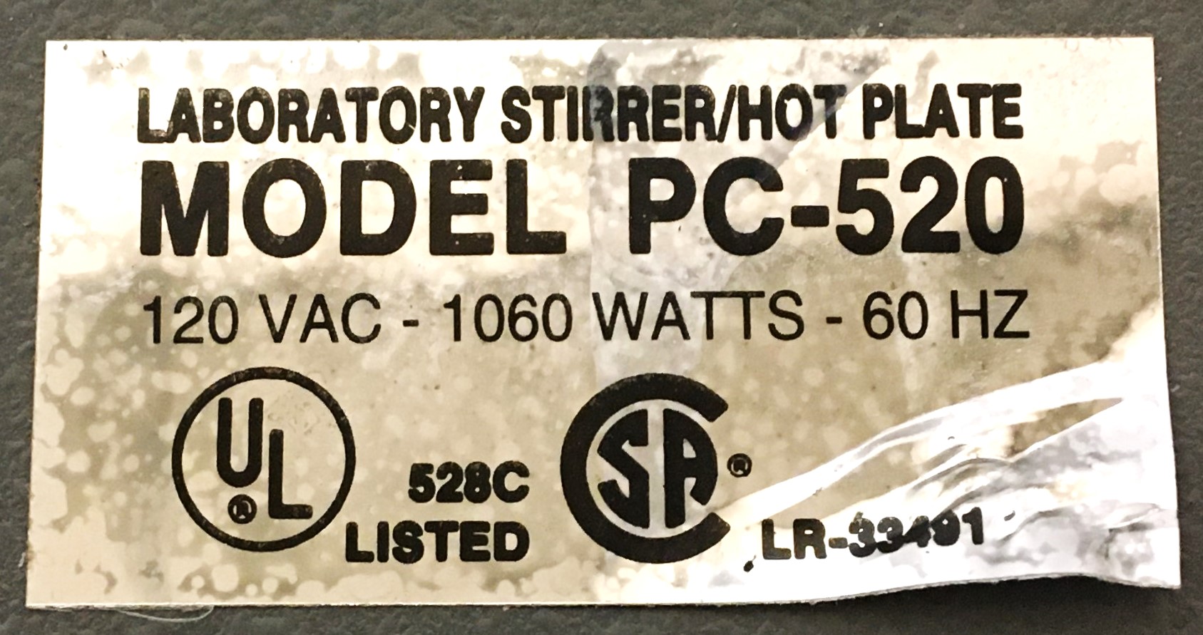 Used Corning PC-520 Stirring Hot Plate (10" x 10" Plate)