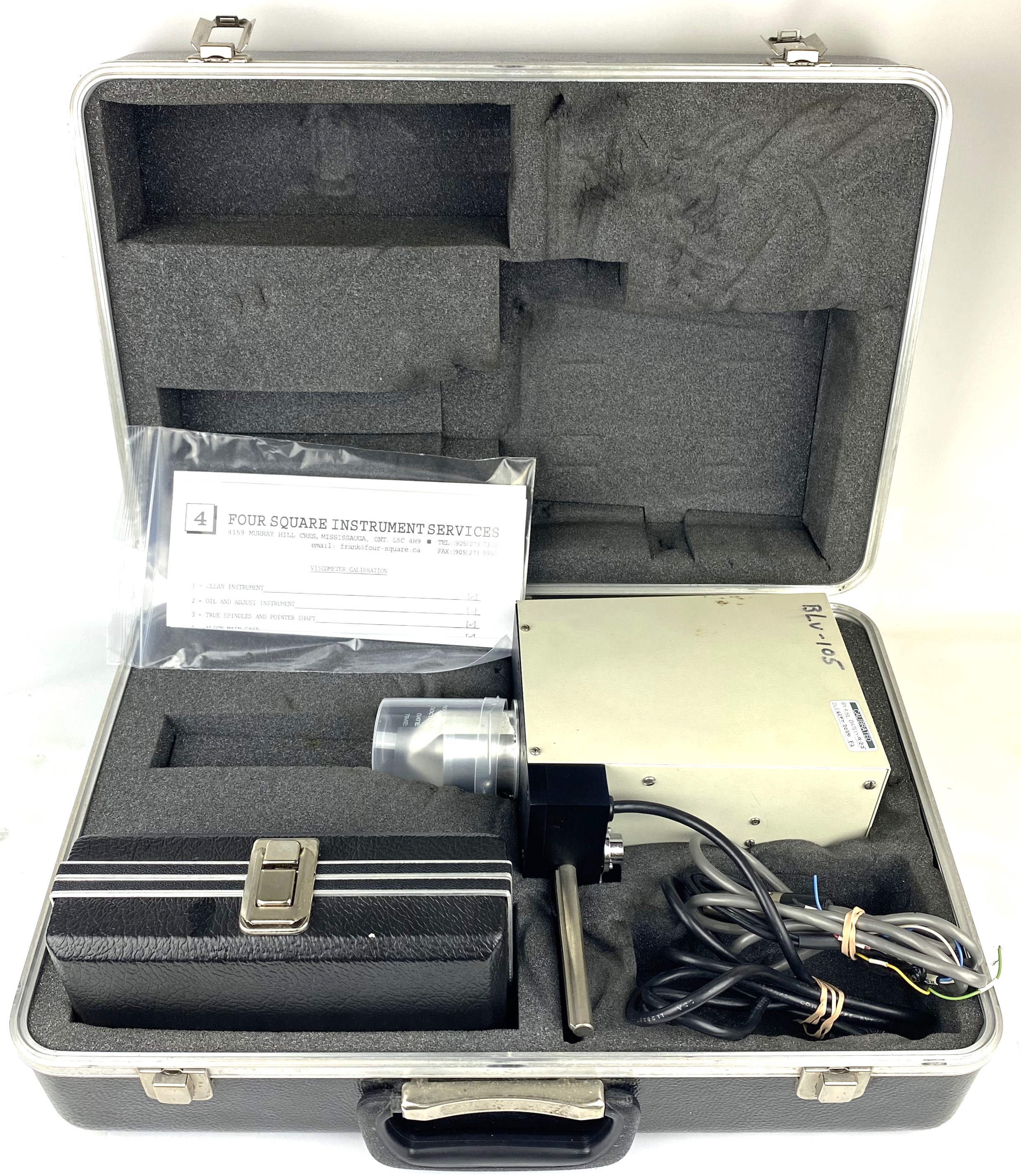 Used Brookfield LV-DV-II Digital Viscometer with Spindles, Stand and Carrying Case