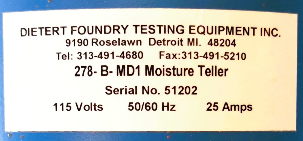 Used Dietert 278-B-MD1 Moisture Teller with 274 Control Box
