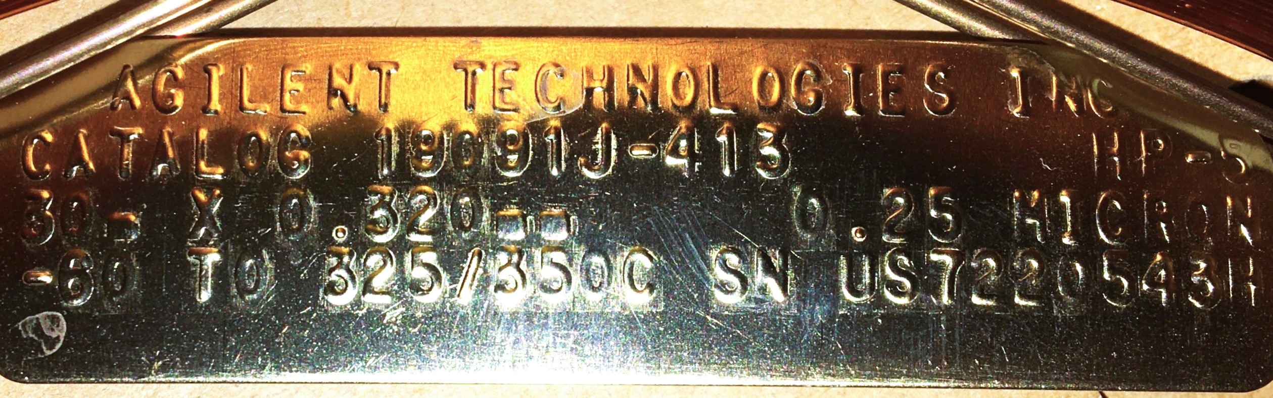 New Open Box Agilent HP-5 (19019J-413) Capillary Column (30M x 0.32mm x 0.25µm)