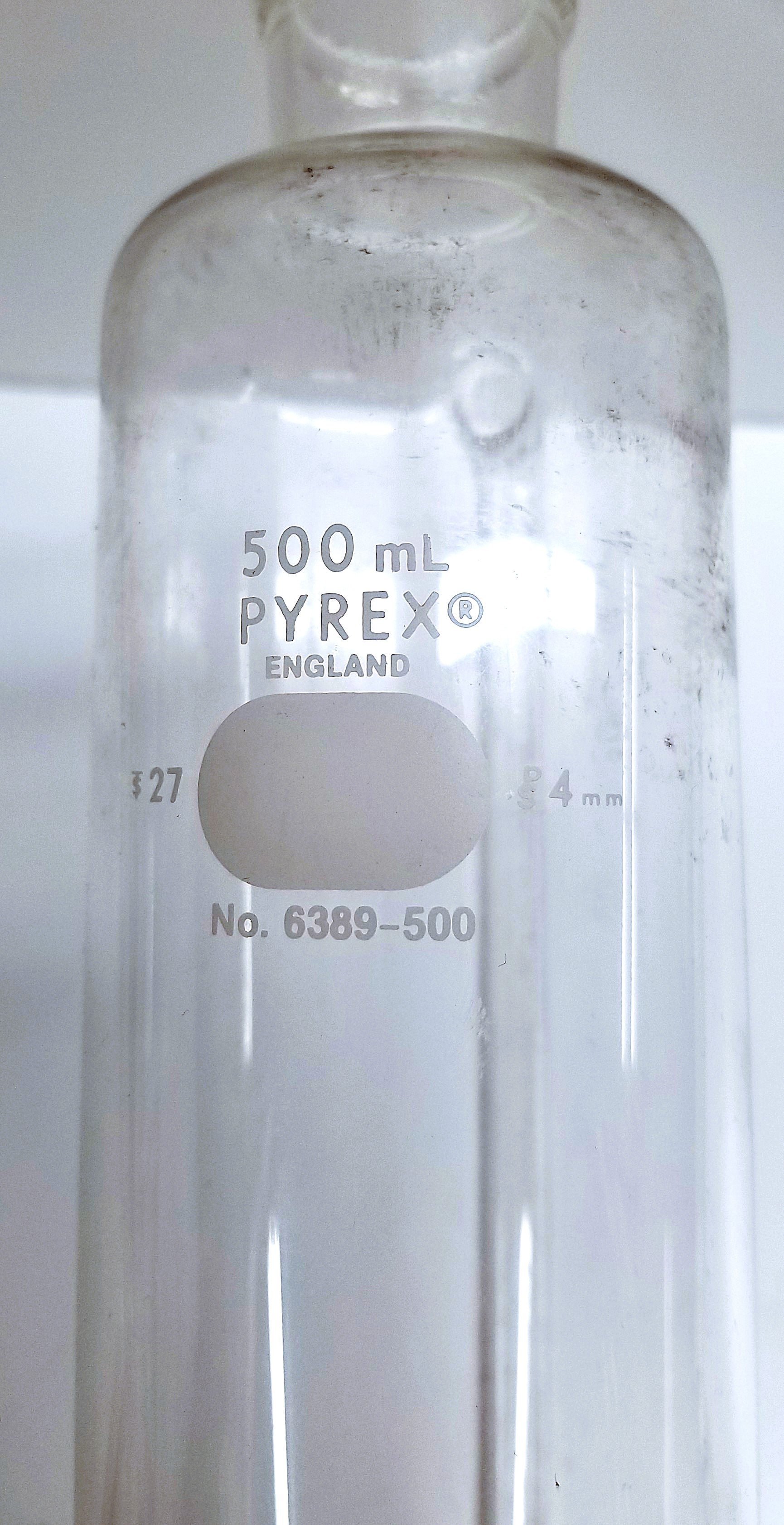 Used Corning PYREX 6389 (or Equivalent) 500mL Pressure-Equalizing Addition Funnel
