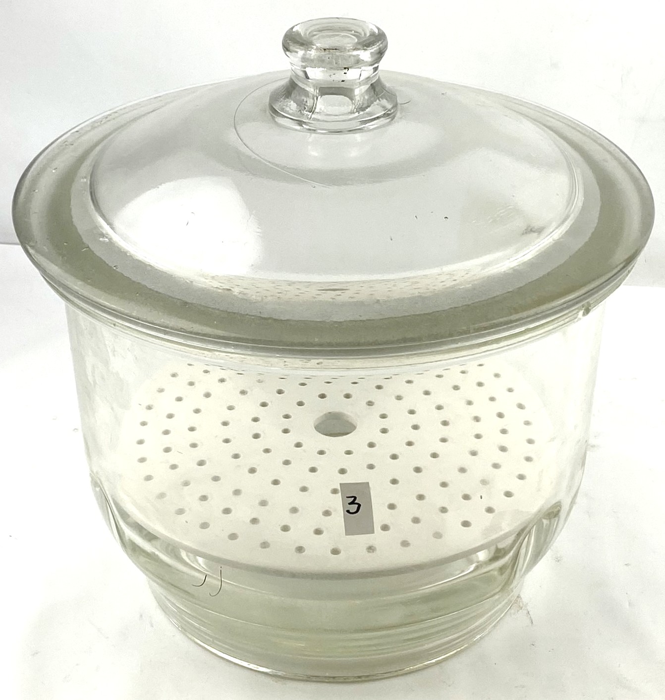 Used Corning PYREX 3081-250 (or Similar) Glass Desiccator with Support Plate (10.5L)