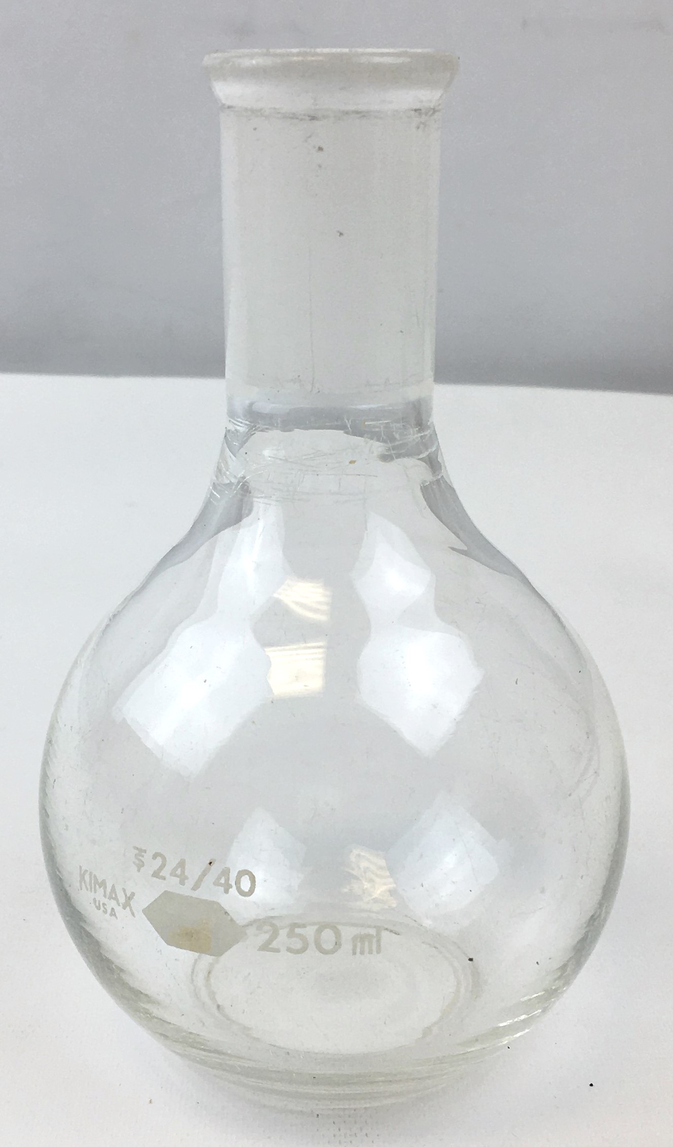 Used Corning PYREX (and Equivalent) 250mL Flat-Bottom Boiling Flask