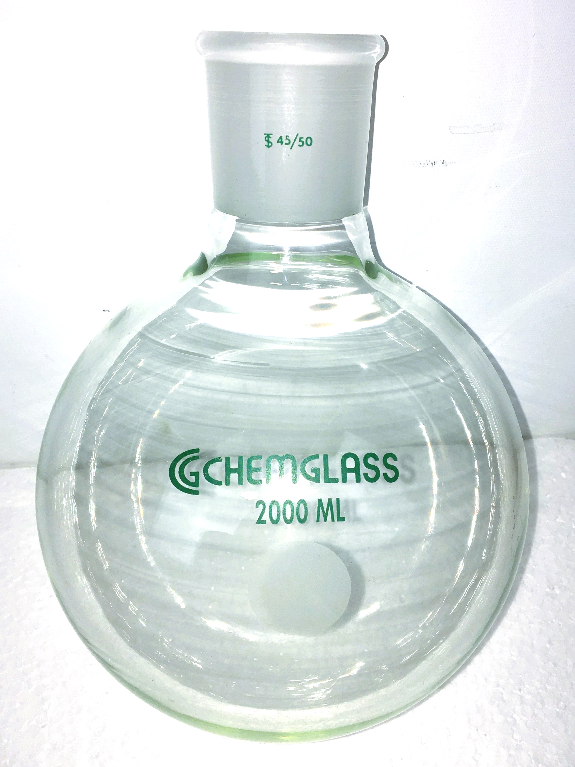 Used ChemGlass CG-1506-35 Receiving Flask with 45/50 Joint - 2000mL