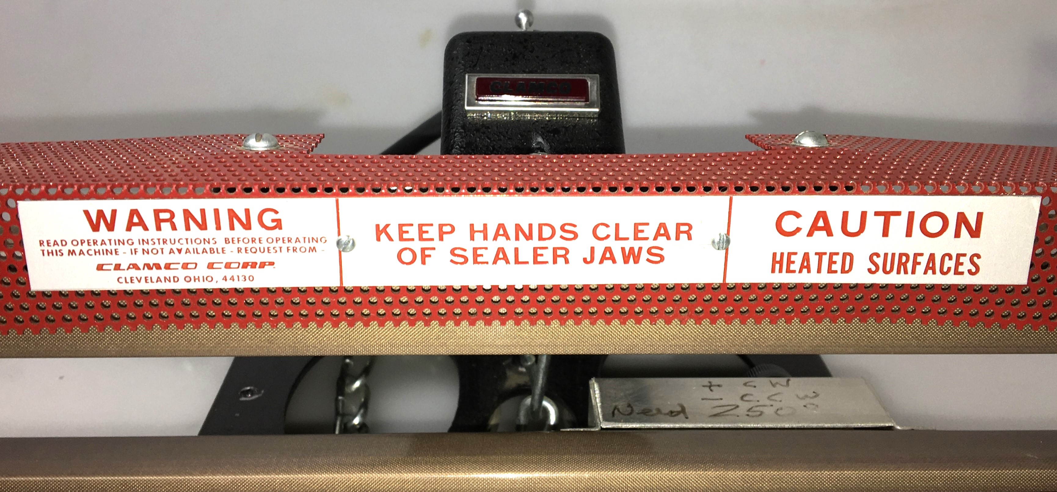 Used Clamco 254B Bench-Mounted Constant Heat Sealer