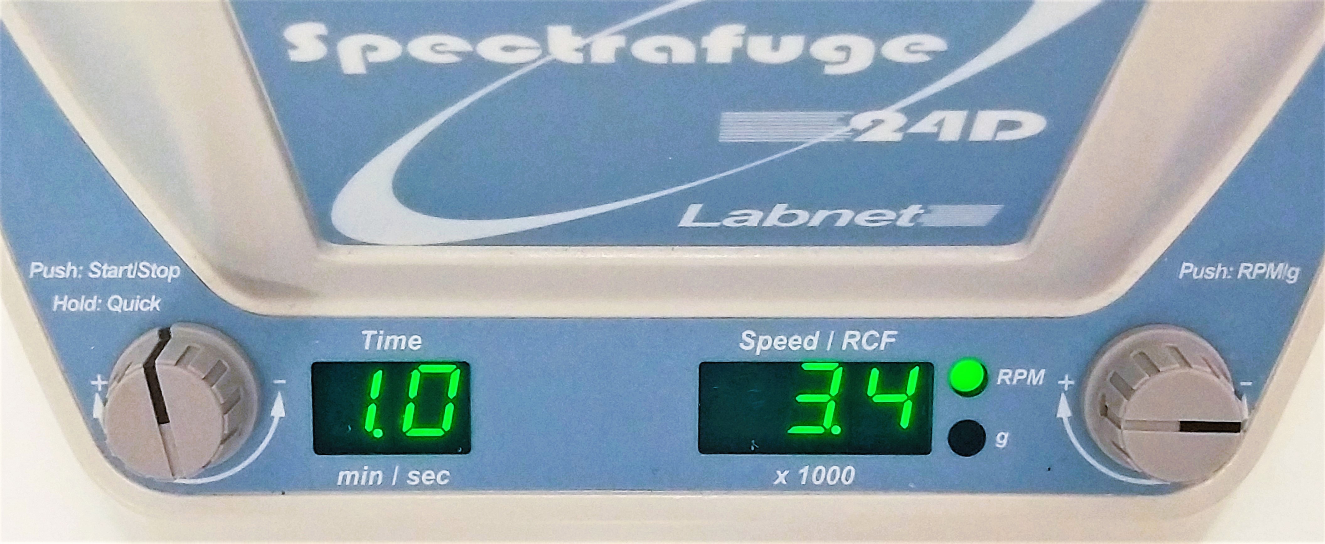 New Open Box Labnet Spectrafuge 24D MicroCentrifuge (24 x 1.5-2mL)