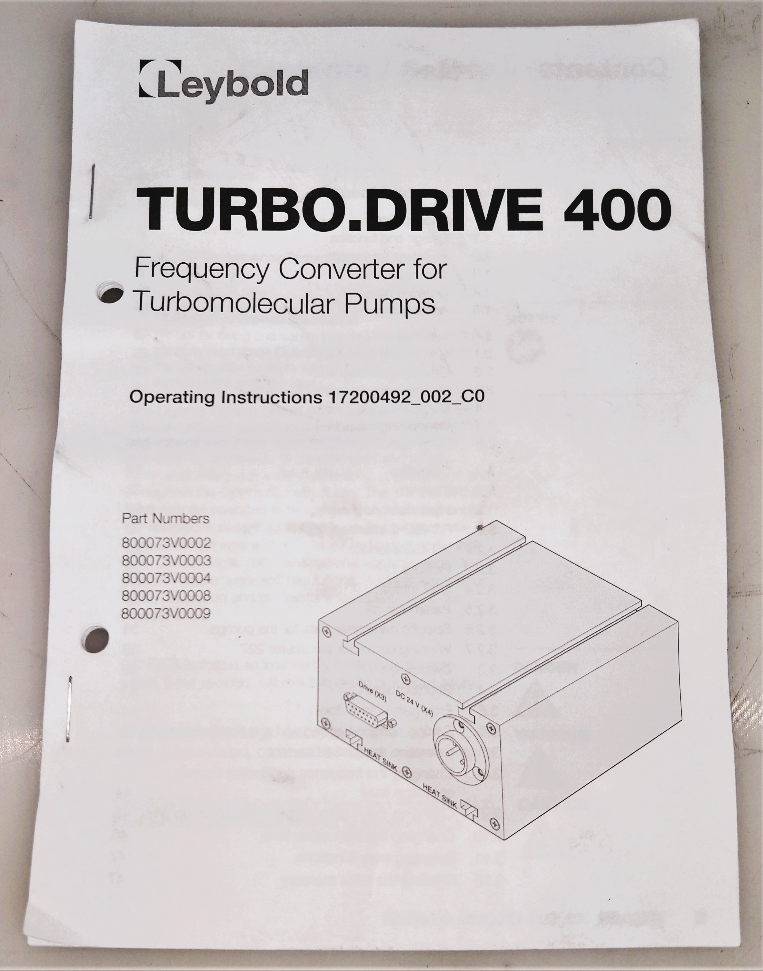 Used Leybold TW250S Turbomolecular Drag Pump with TD400 Converter