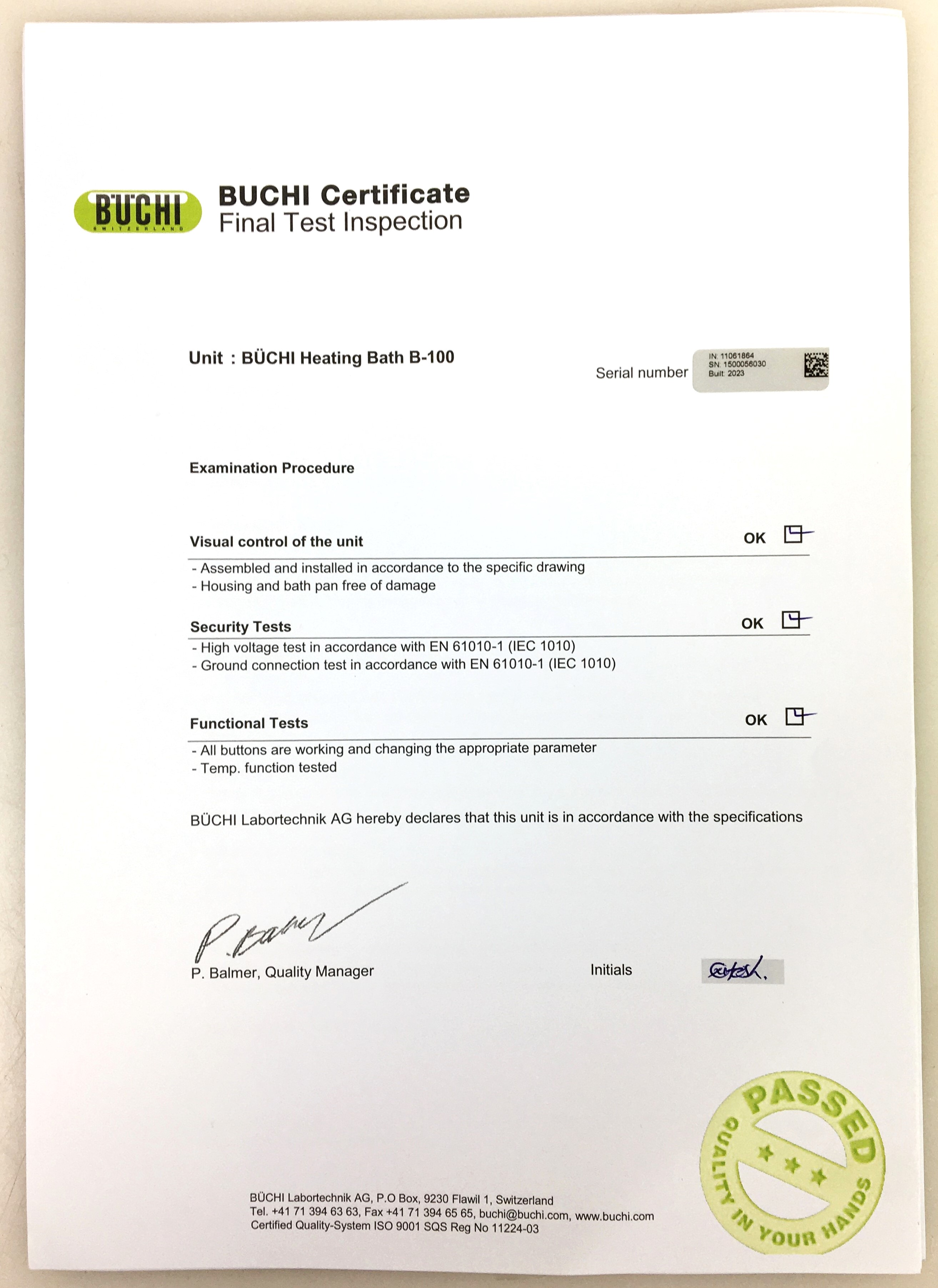 New Open Box Buchi Rotavapor R-100 Rotary Evaporator with B-100 Bath - COMPLETE