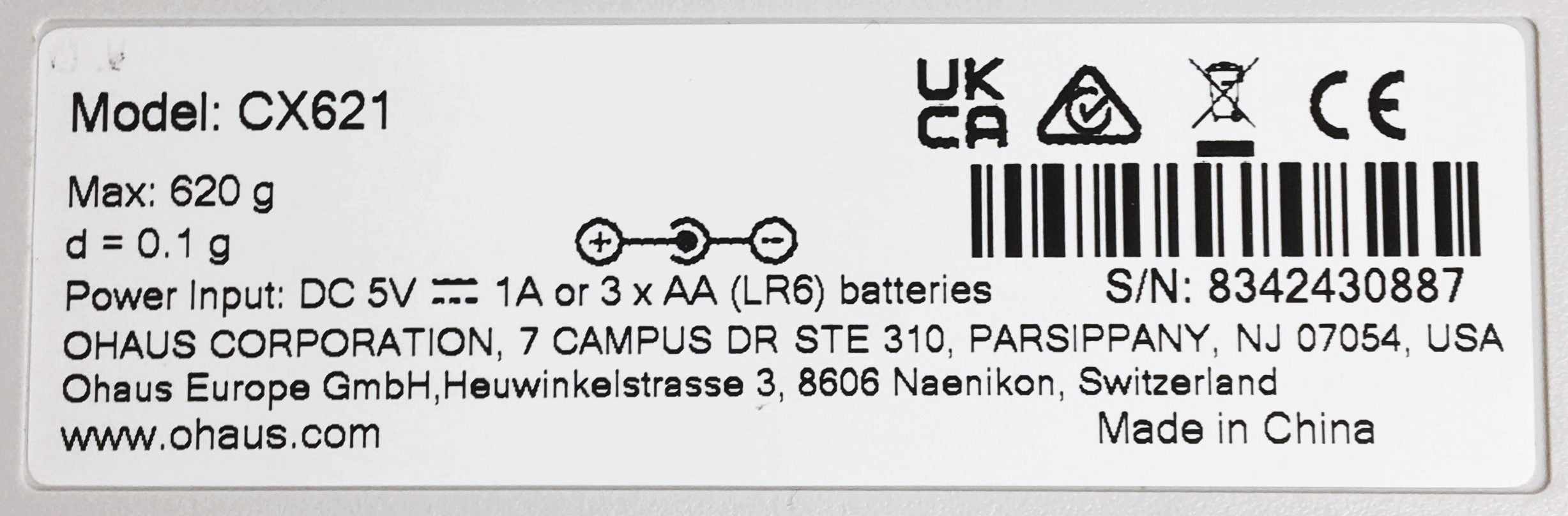 New Open Box Ohaus Compass CX621 Portable Balance (620g x 0.1g)
