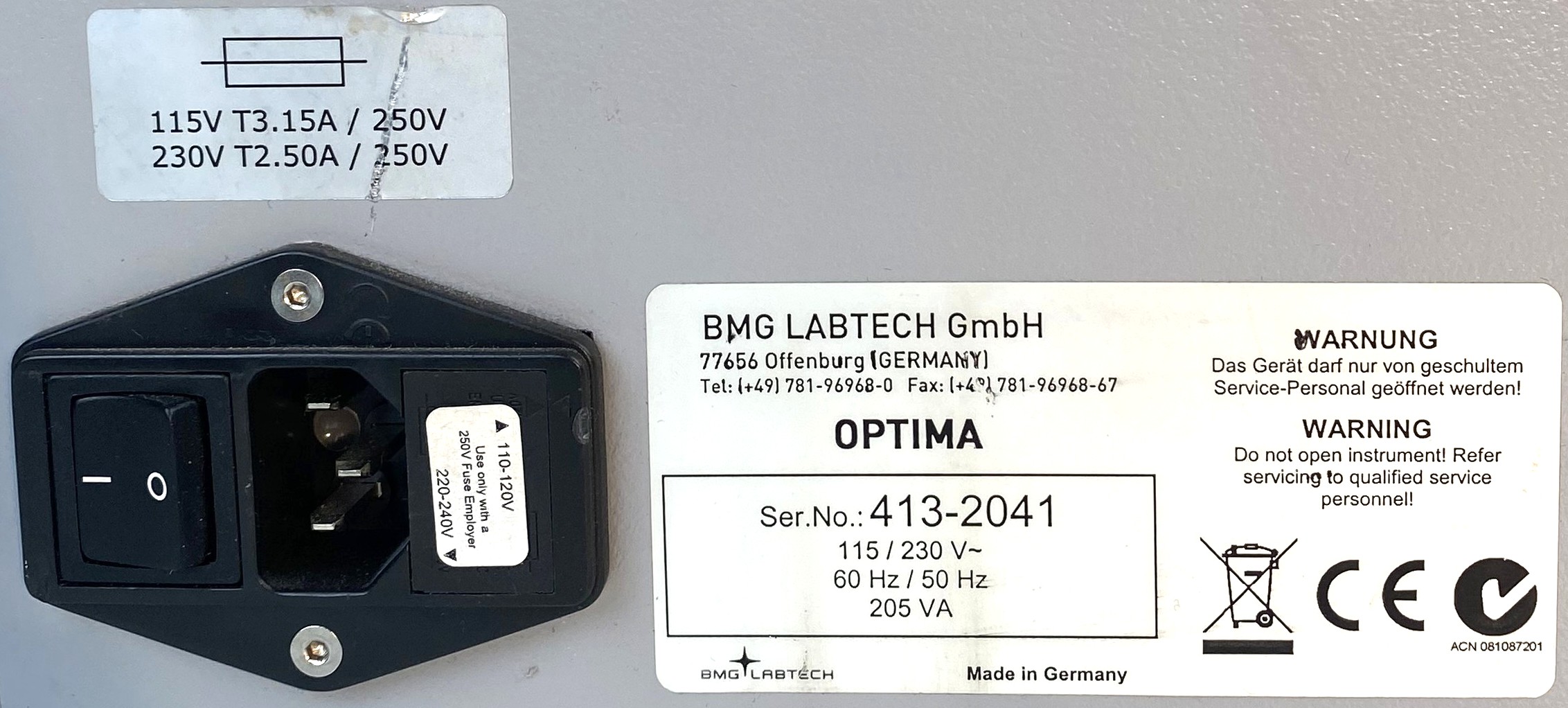 Used BMG Labtech POLARstar OPTIMA Microplate Reader