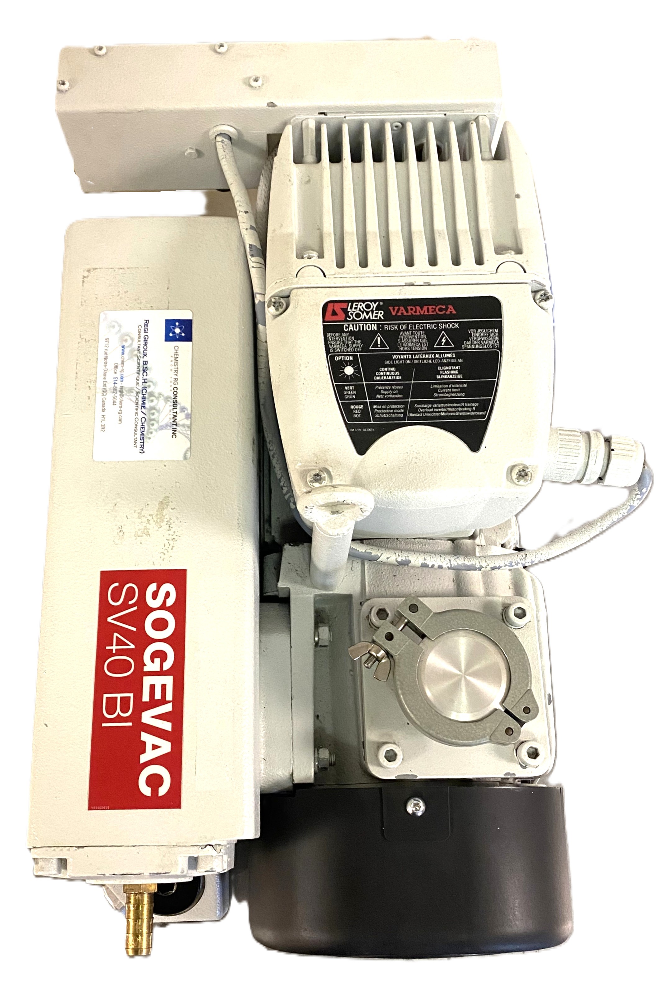 Used Leybold Sogevac SV40 BI Rotary Vacuum Pump (22.7-27.7 cfm)