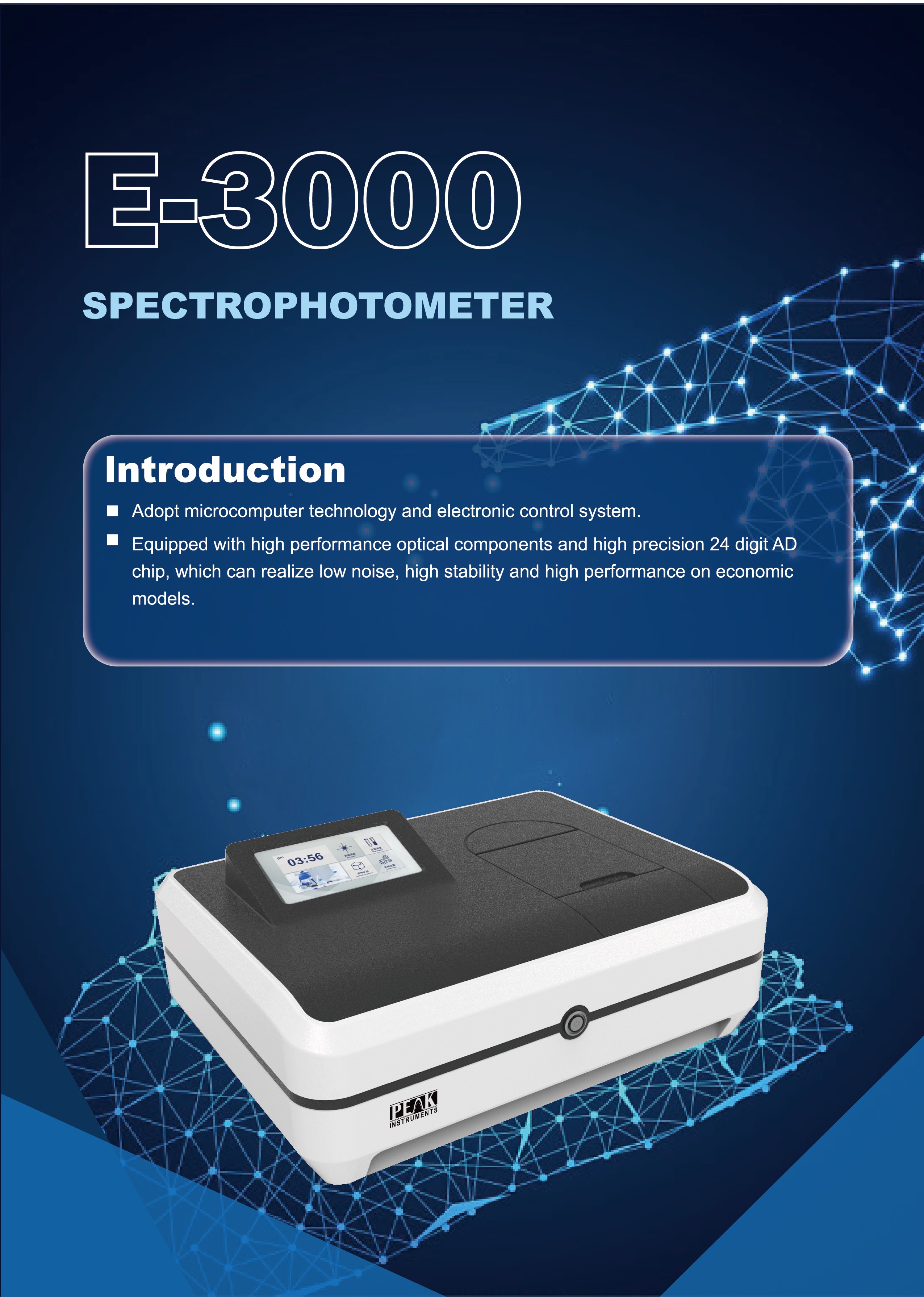 New PEAK E-3000UV UV-Visible Spectrophotometer (190 to 1100nm)