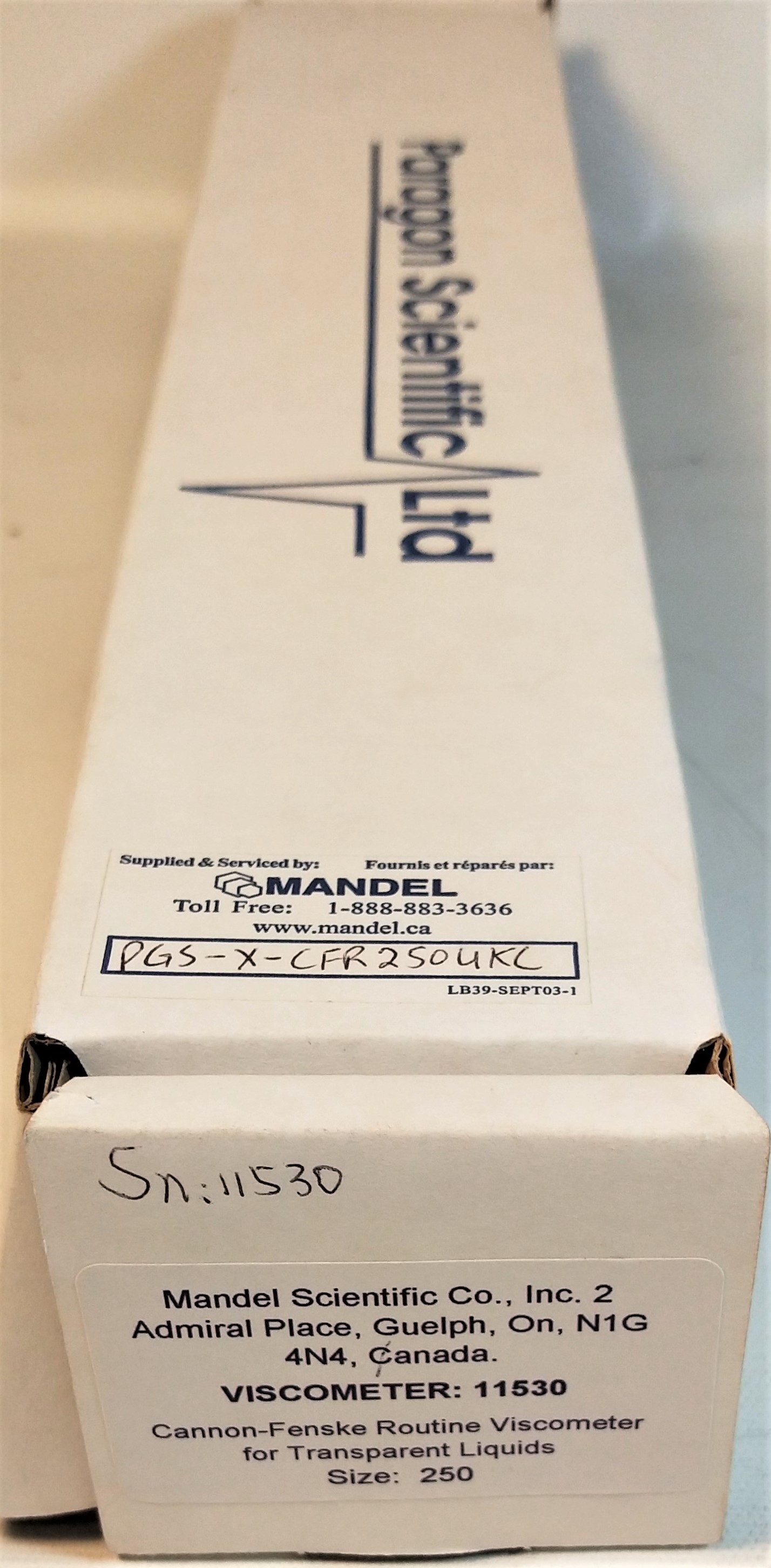 New Open Box Cannon-Fenske CFRC-250 Certified Routine Viscometer Tube (Size 250)
