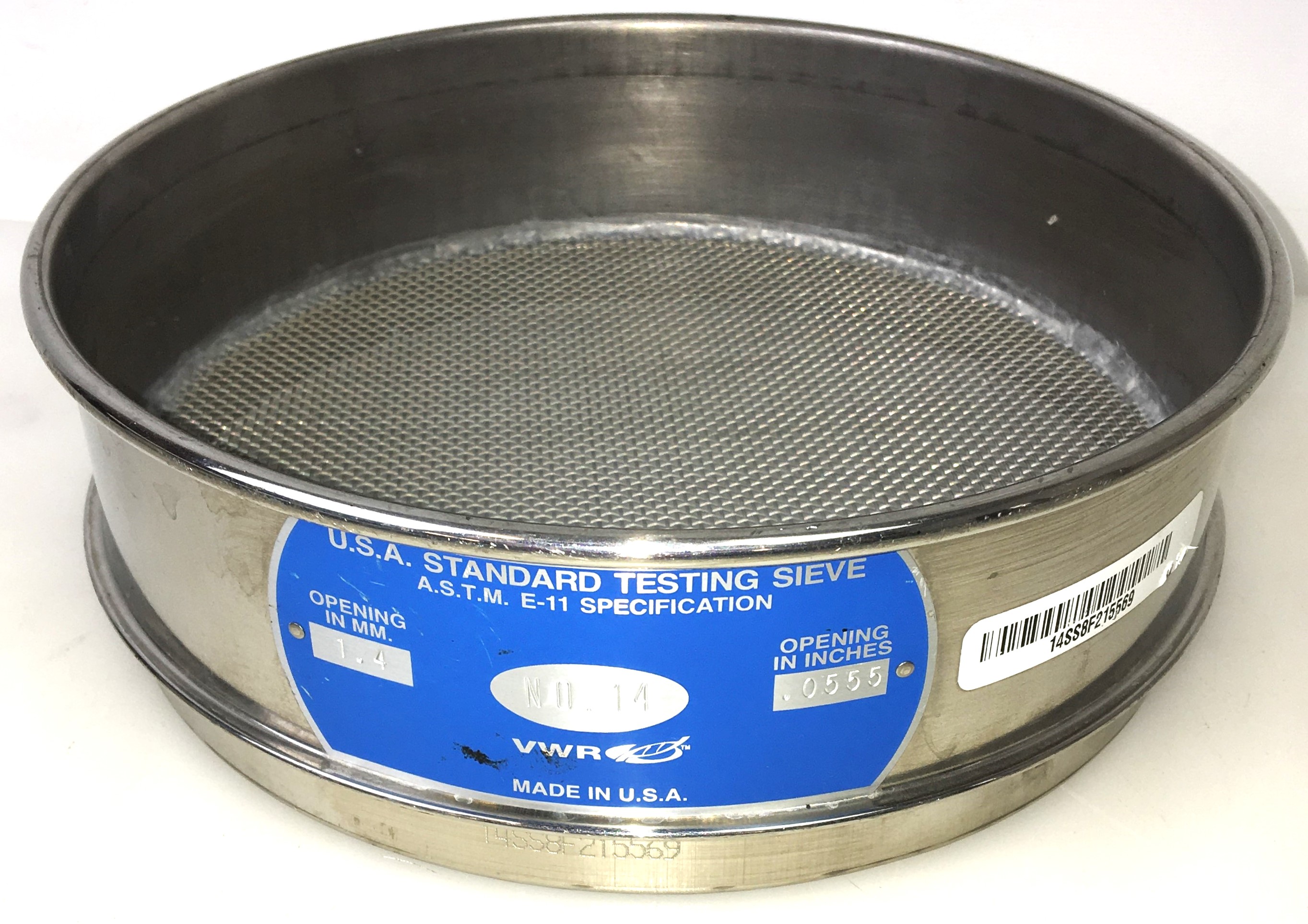 Used VWR Stainless Steel Sieve Kit - 8" Diam (Set of 4)