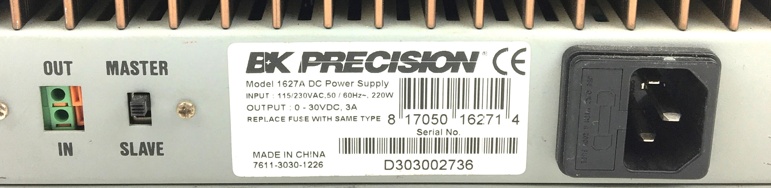 Used BK Precision 1627A DC Regulated Power Supply