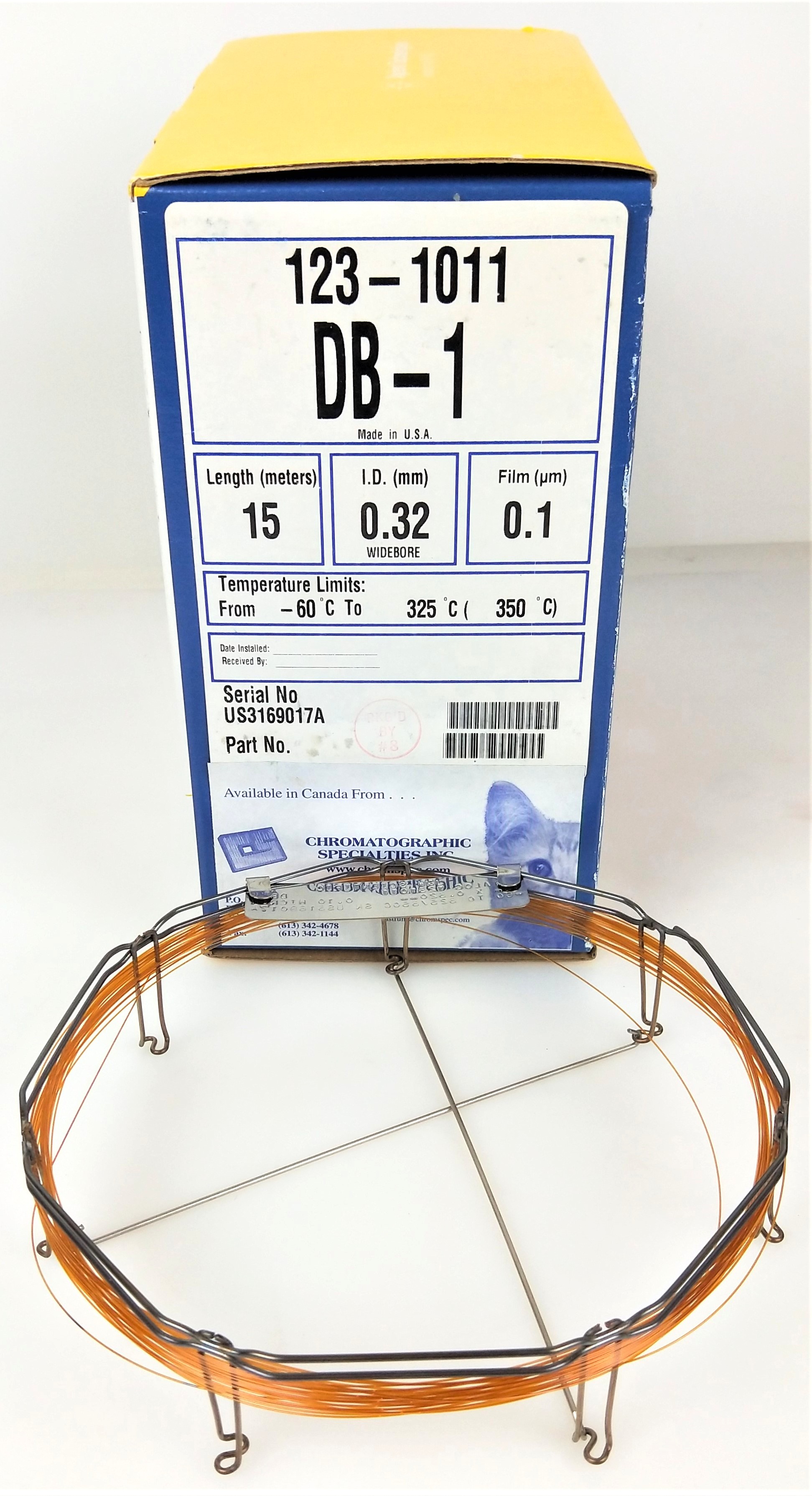 Used J&W DB-1 (123-1011) Capillary Column (15M x 0.32mm x 0.1μm)